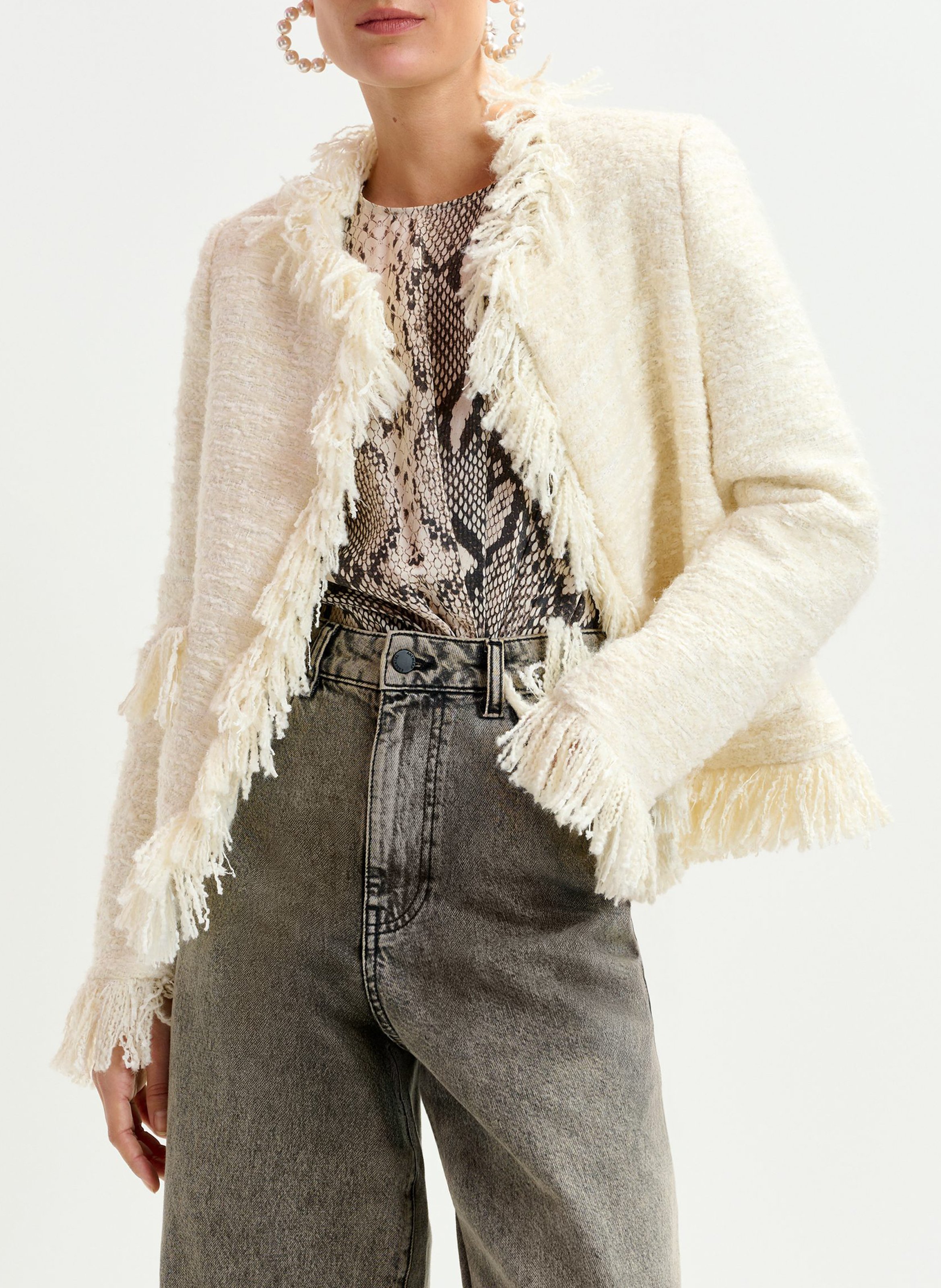 Veste col rond iskra ESSENTIEL ANTWERP Blanc