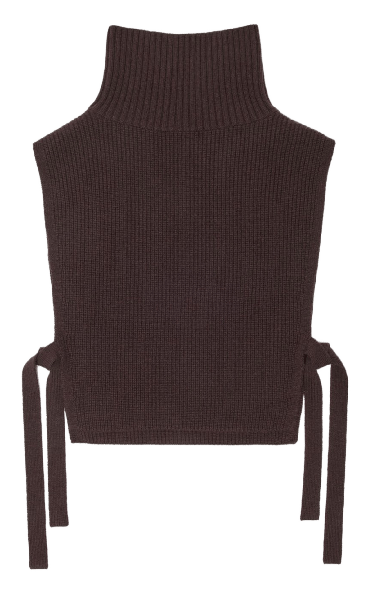 Pull droit col montant en laine et cachemire MAJE Marron