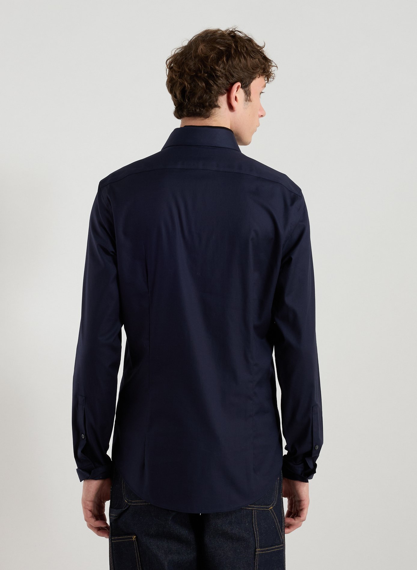 Chemise slim en coton mélangé CALVIN KLEIN Bleu