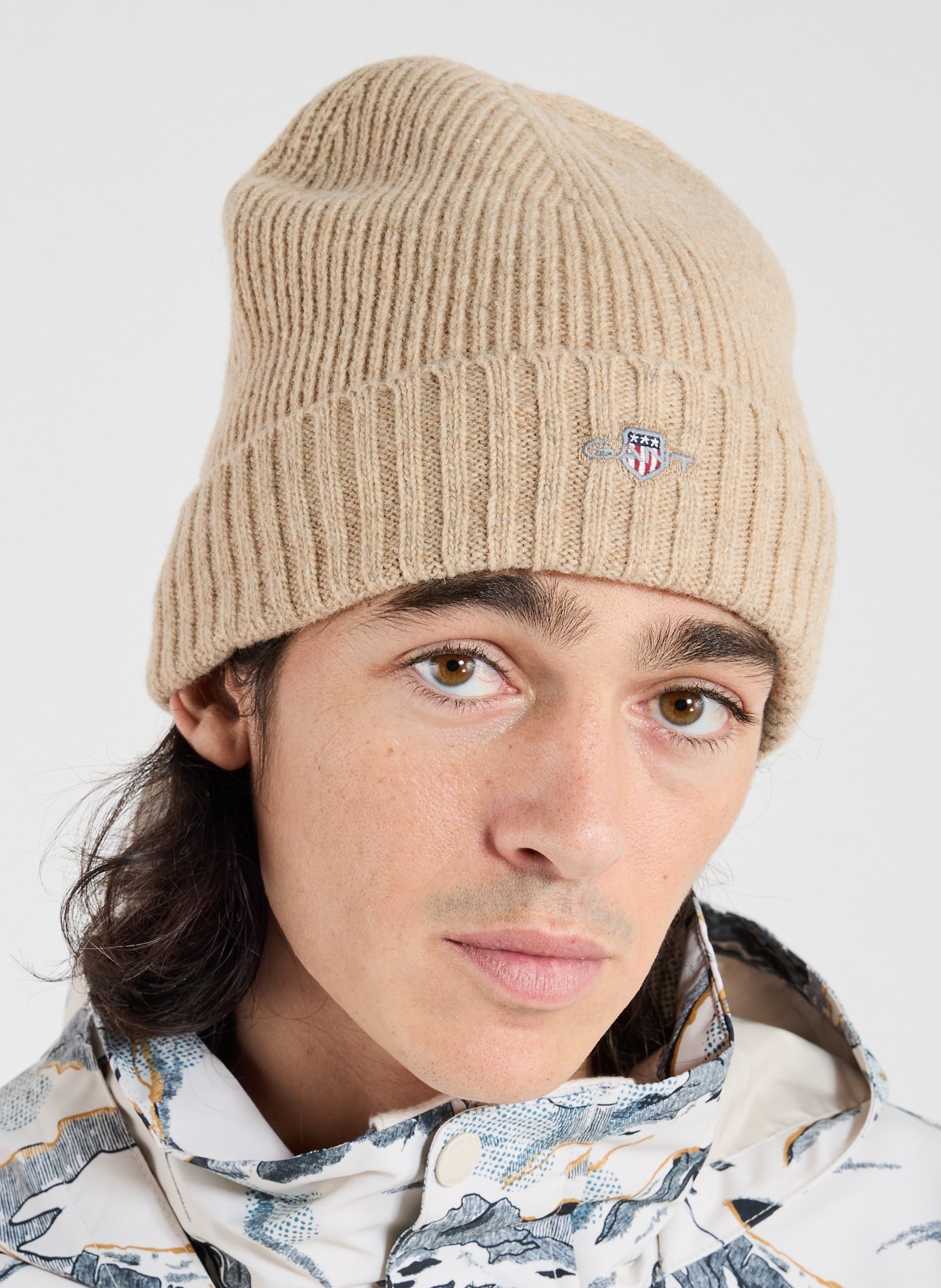 Wool blend knitted hat GANT Beige