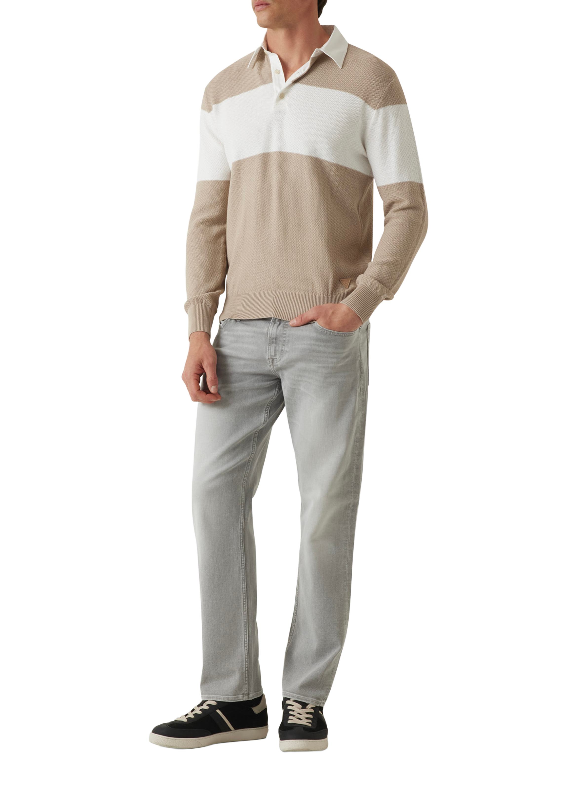 Jean droit en coton mélangé GUESS Gris