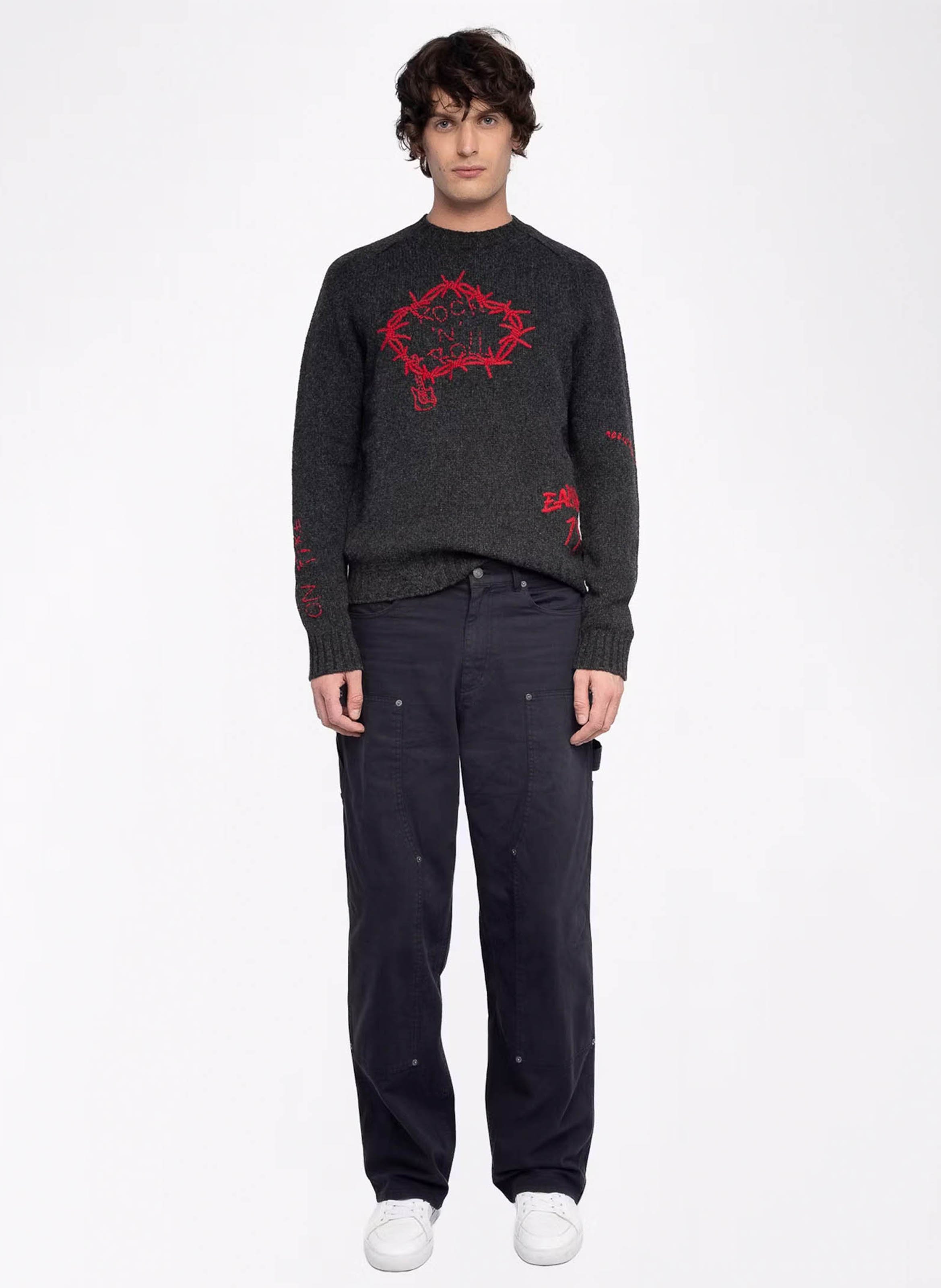 Pull droit col rond en laine jordan ZADIG&VOLTAIRE Gris