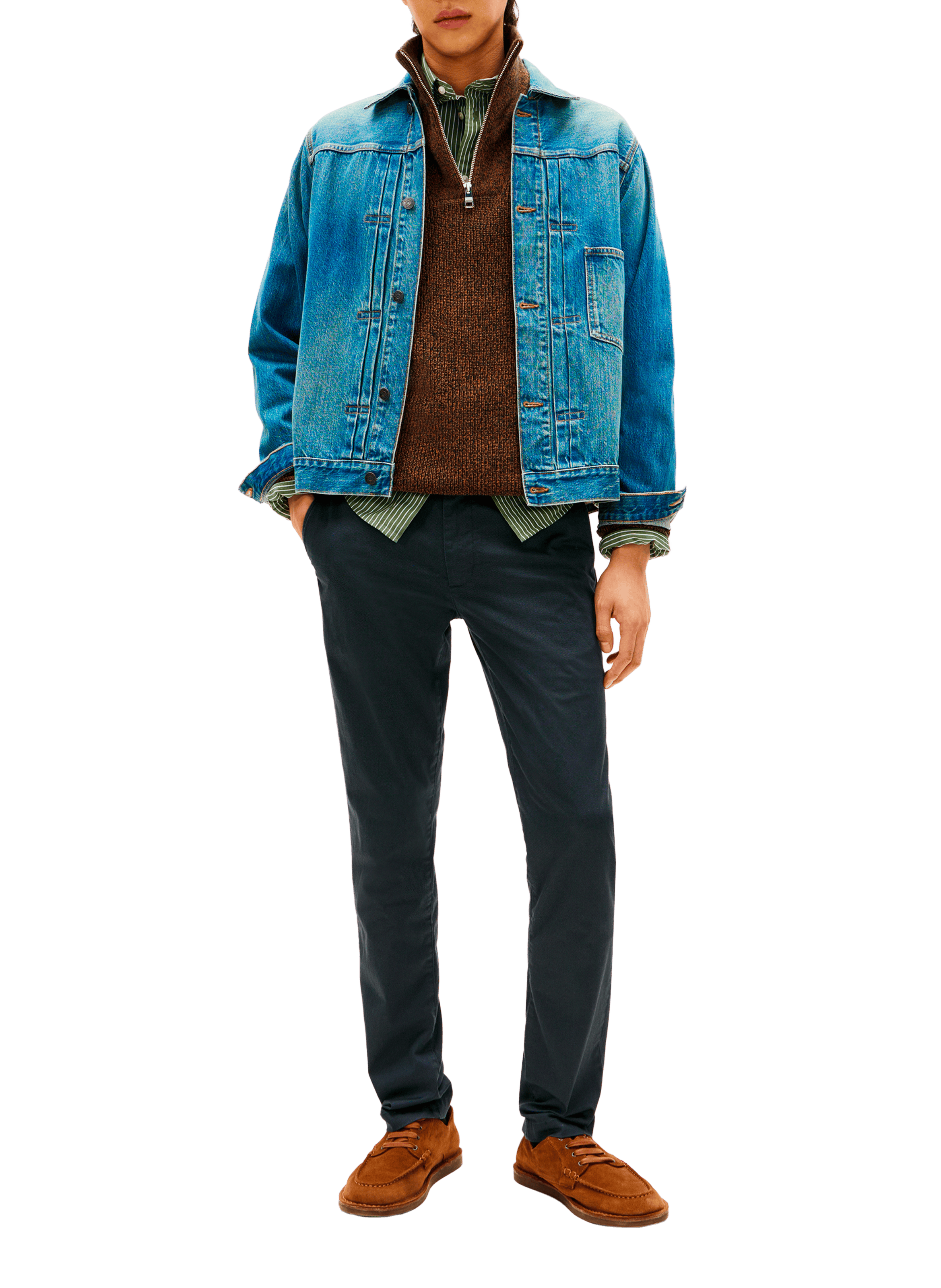 Pantalon coupe slim en coton TOMMY HILFIGER Bleu