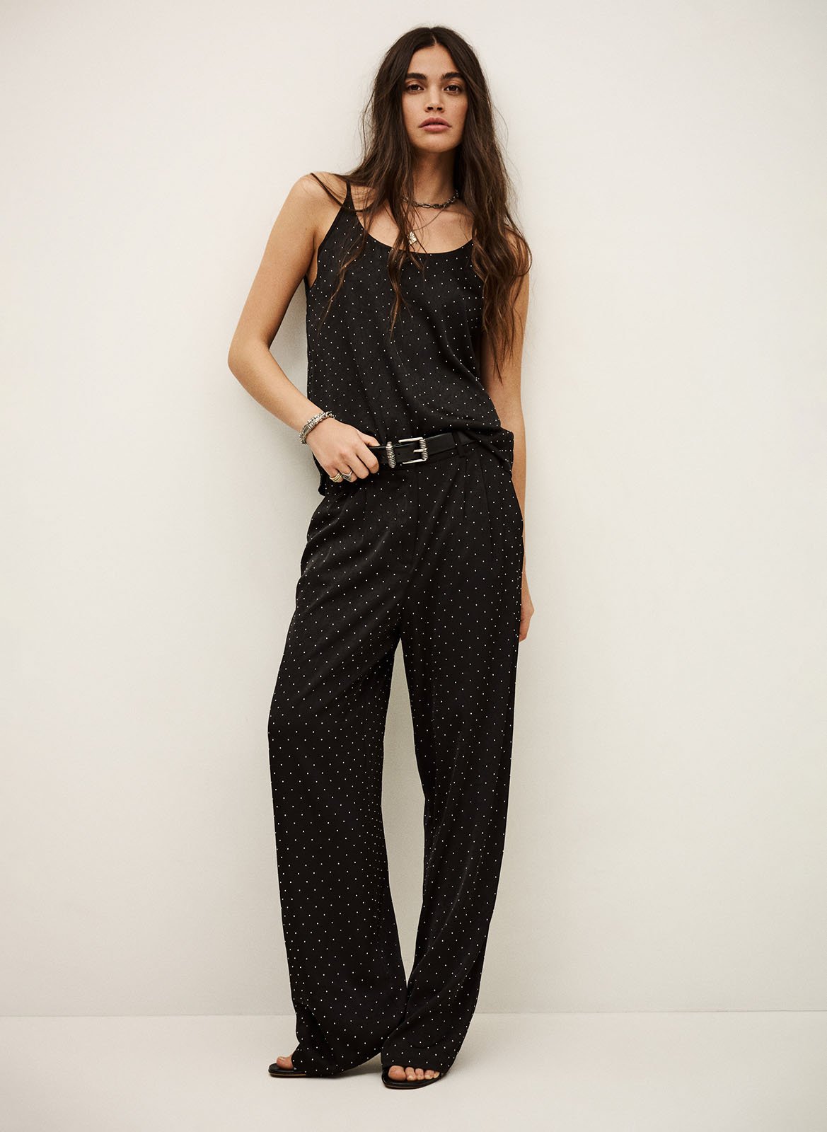 Top droit à studs digue BA&SH Noir