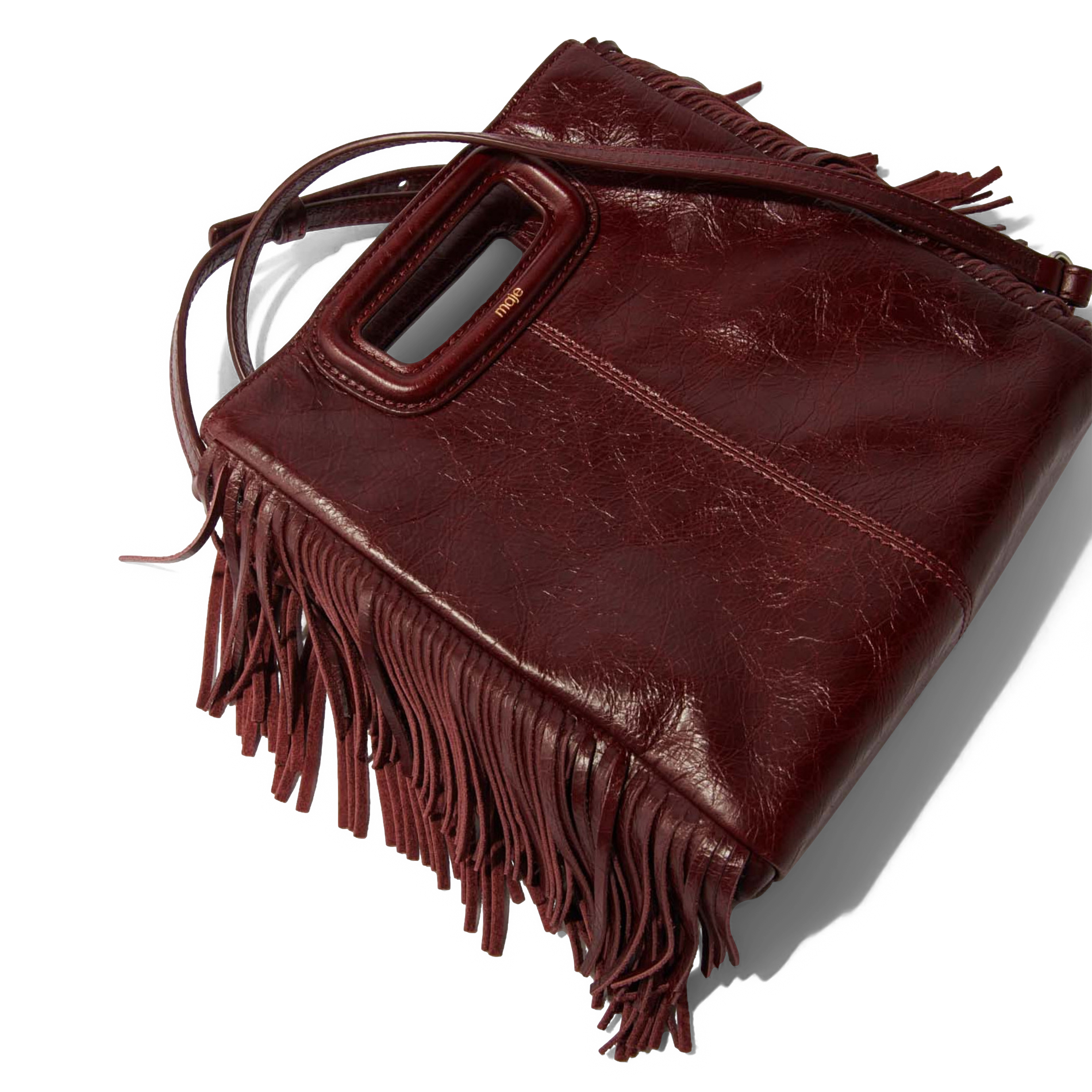 Sac bandoulière en cuir m MAJE Rouge