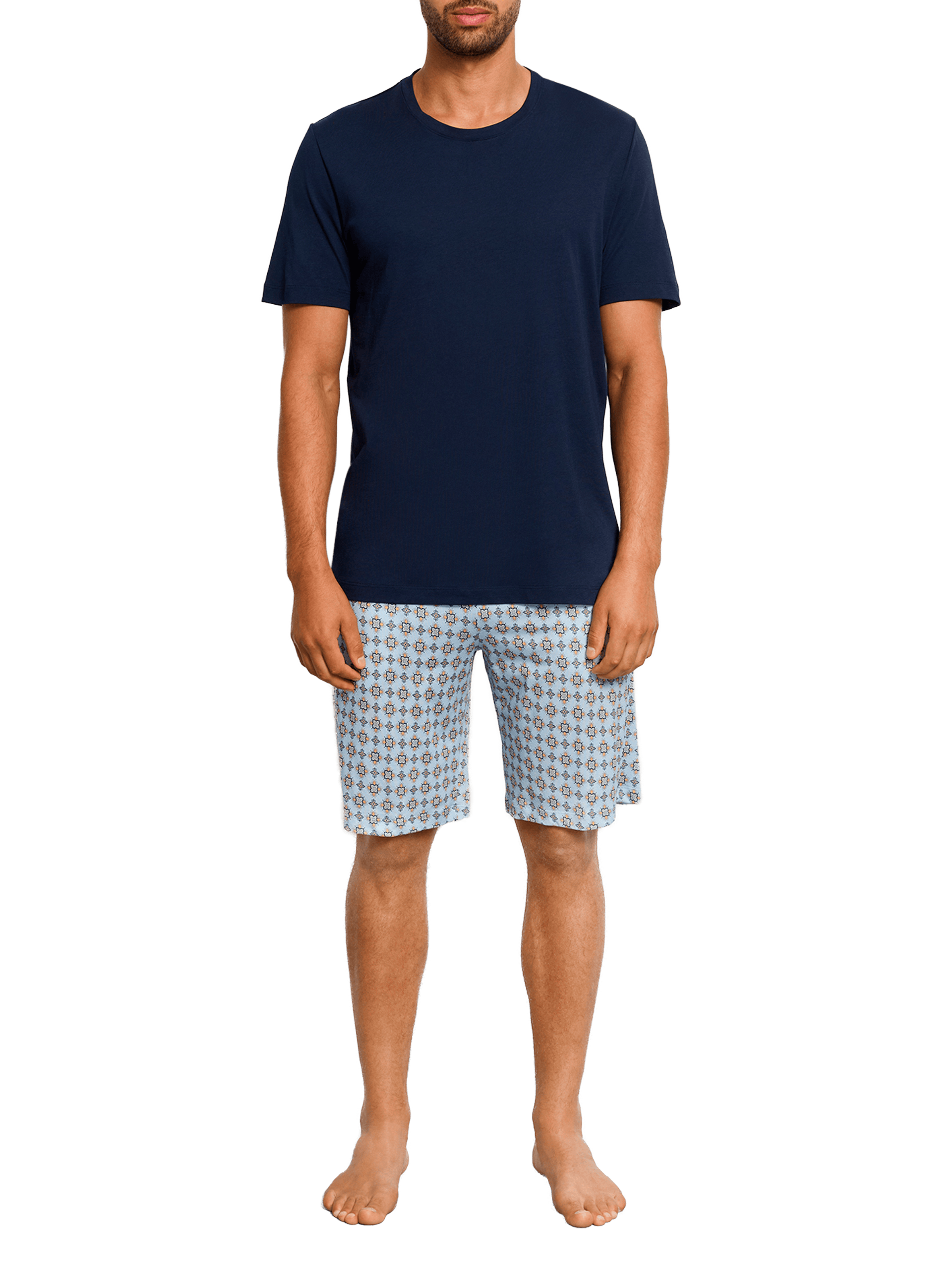 Short cotton blend pajama set HANRO Blue