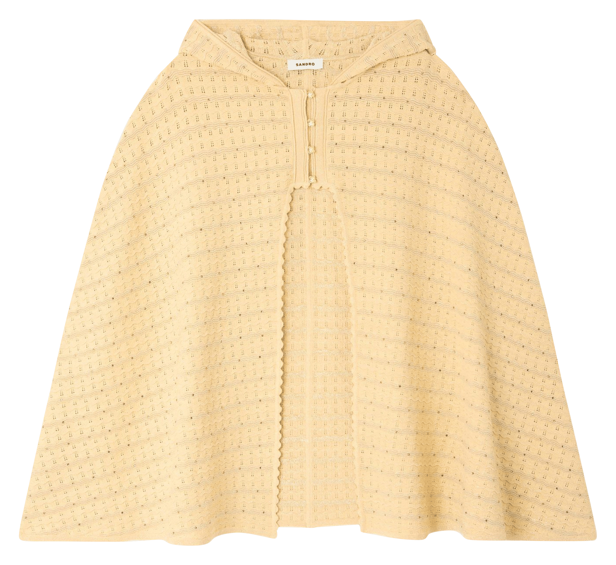 Cape oversize en maille strassée SANDRO Doré