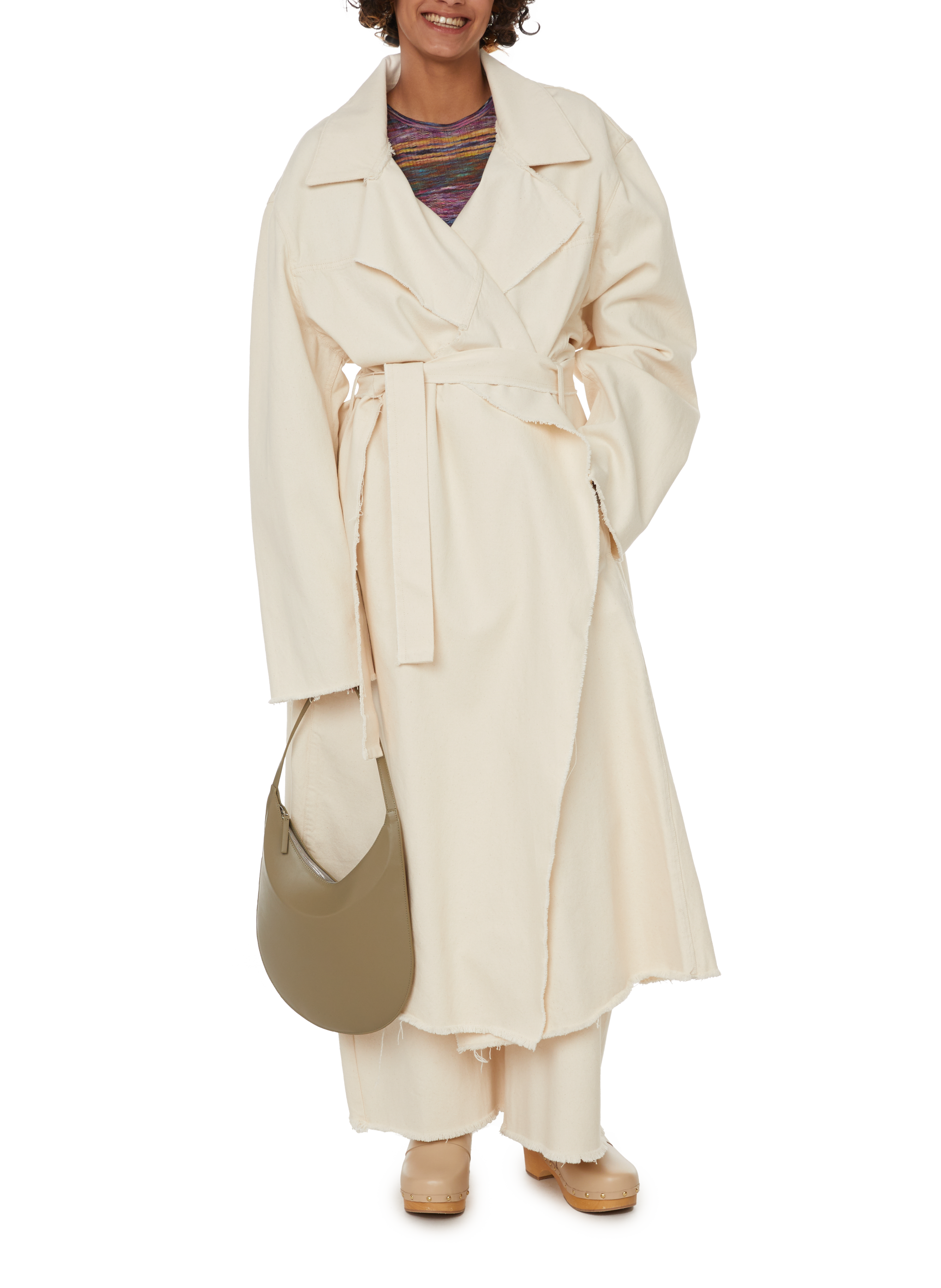 Trench en coton recyclé et organique mélangés MARQUES ALMEIDA Blanc