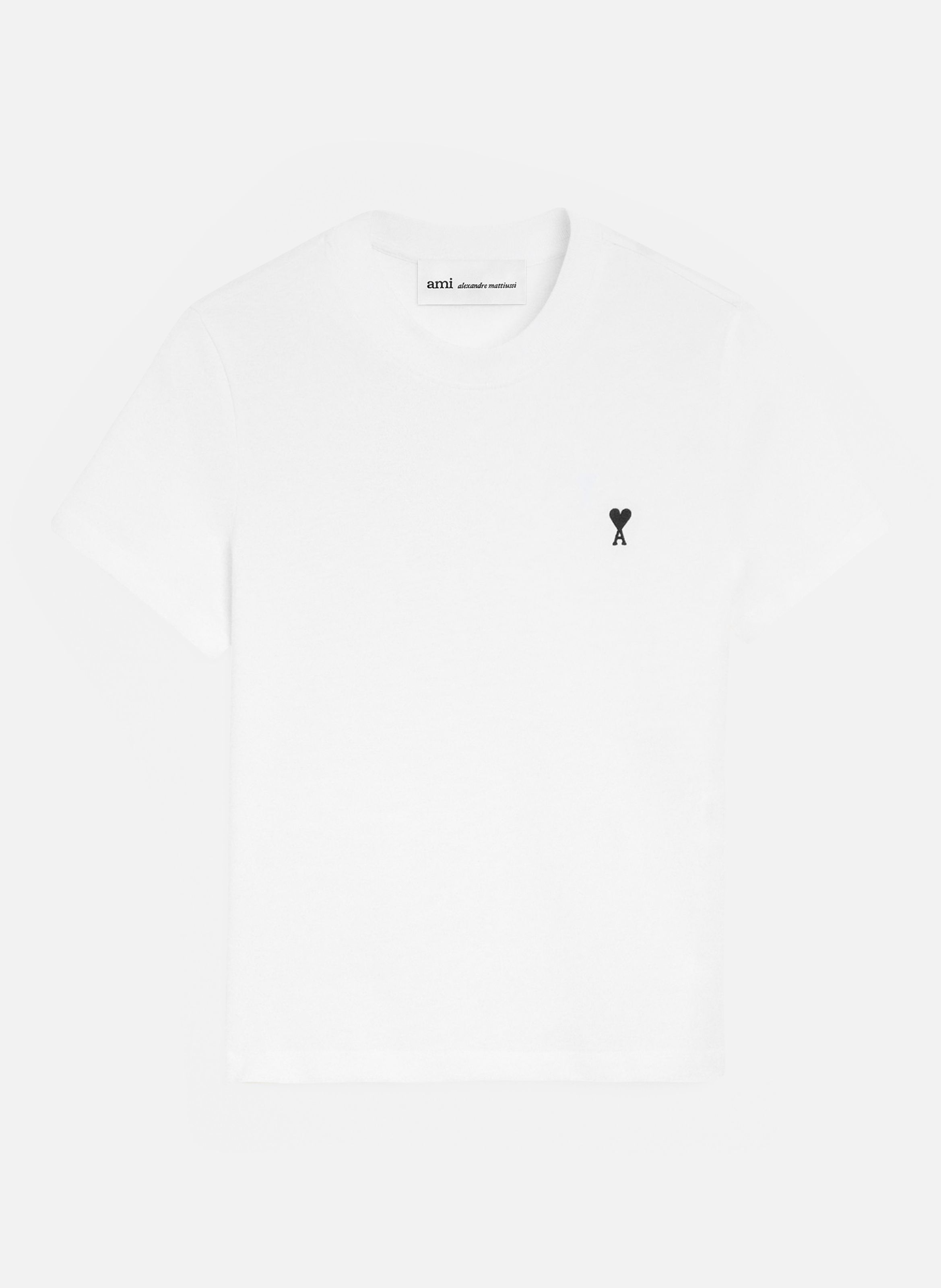 T-shirt Ami De Coeur Croppé En Coton AMI PARIS Blanc