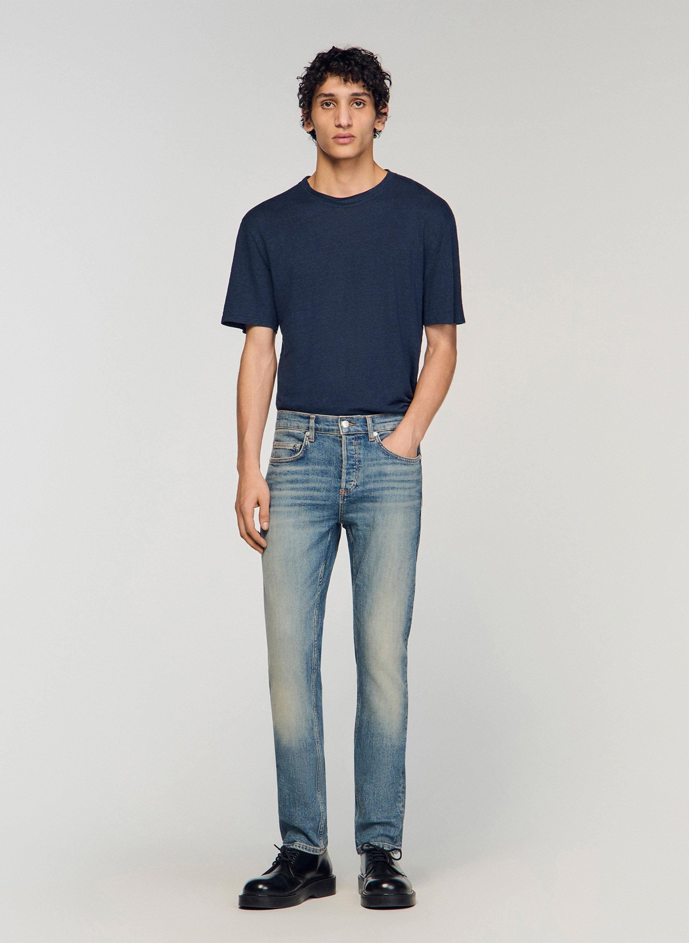 Jean slim en coton mélangé SANDRO Bleu