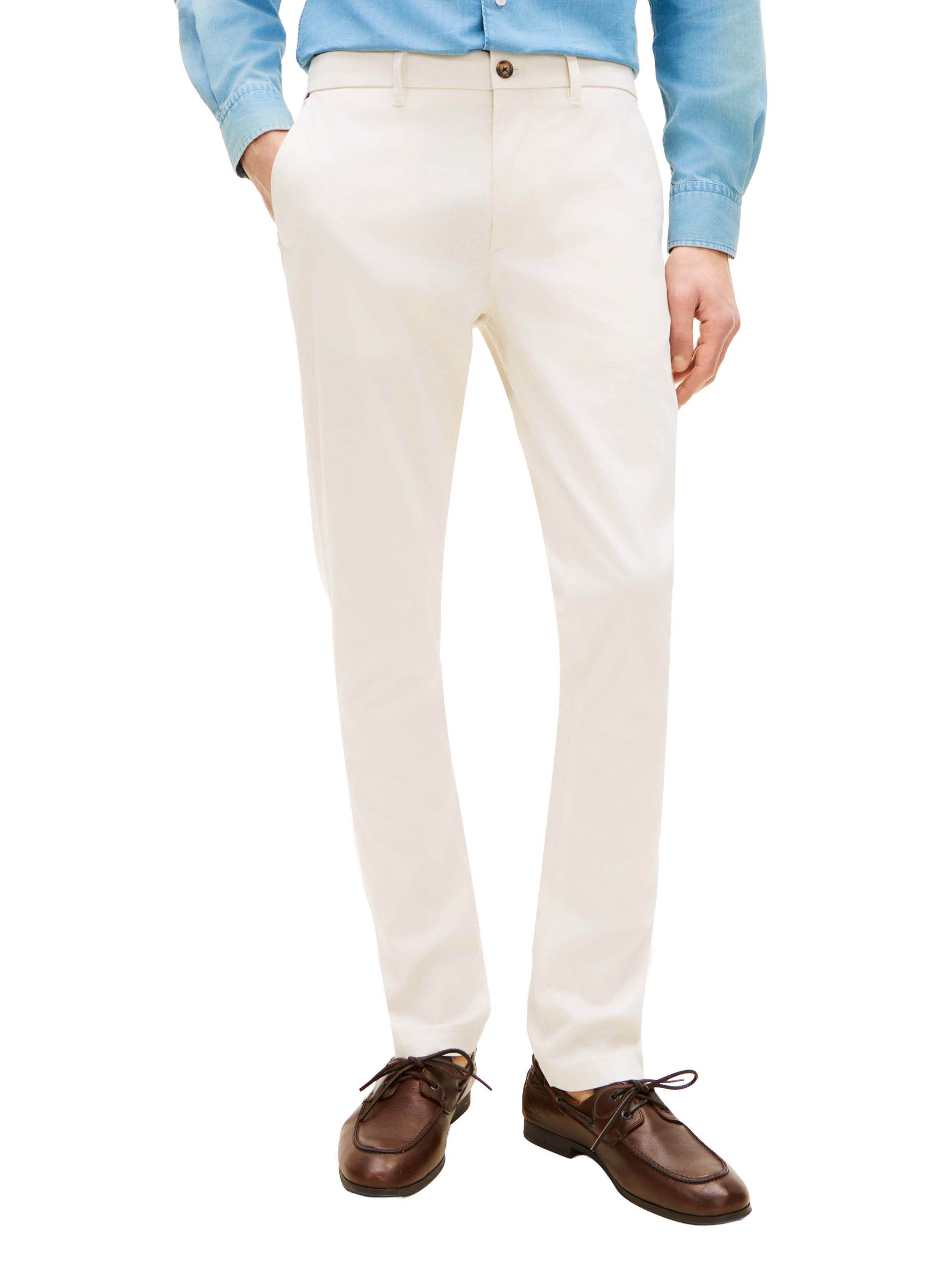 Pantalon coupe slim en coton TOMMY HILFIGER Beige