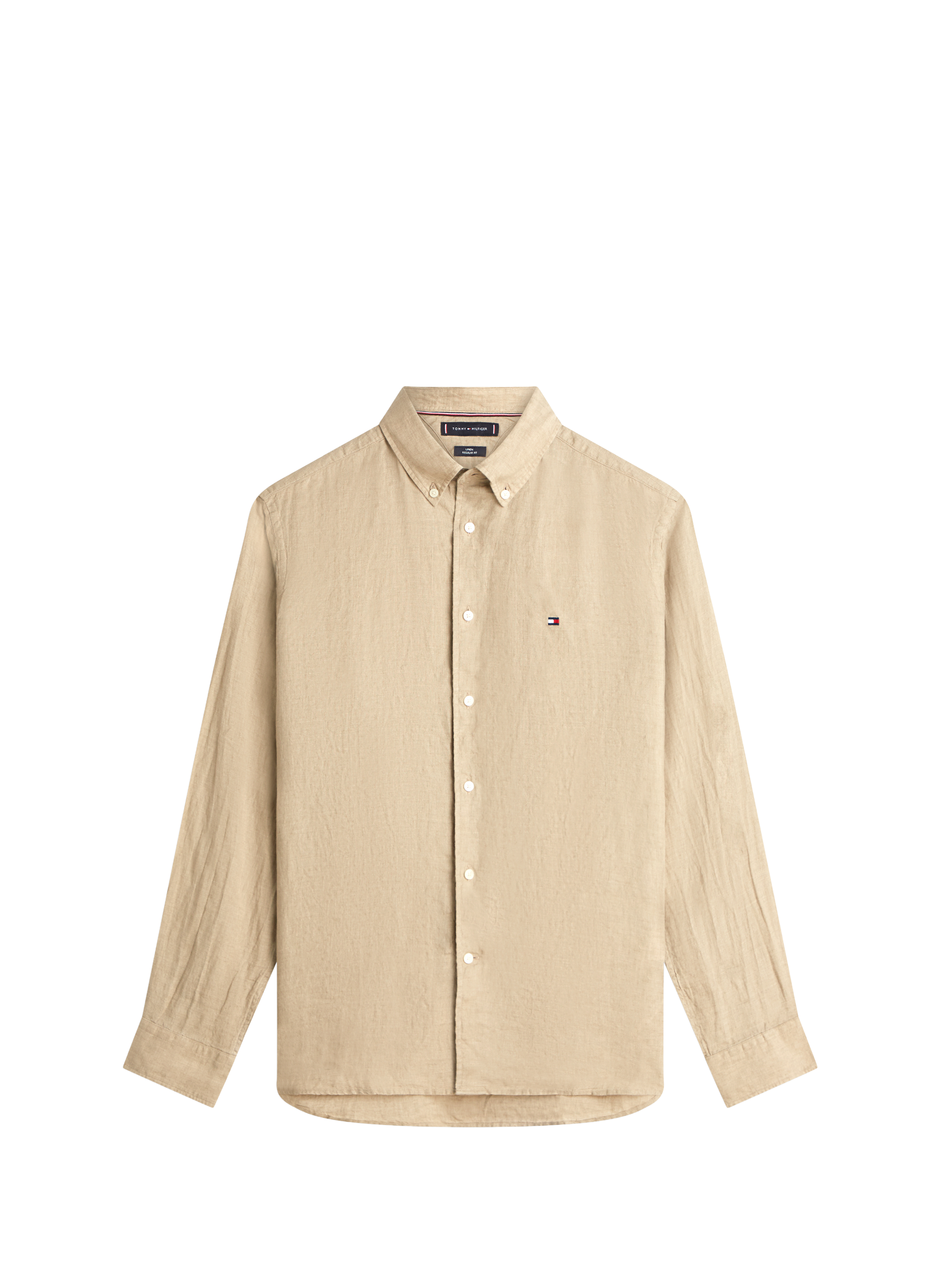Chemise droite en lin TOMMY HILFIGER Beige