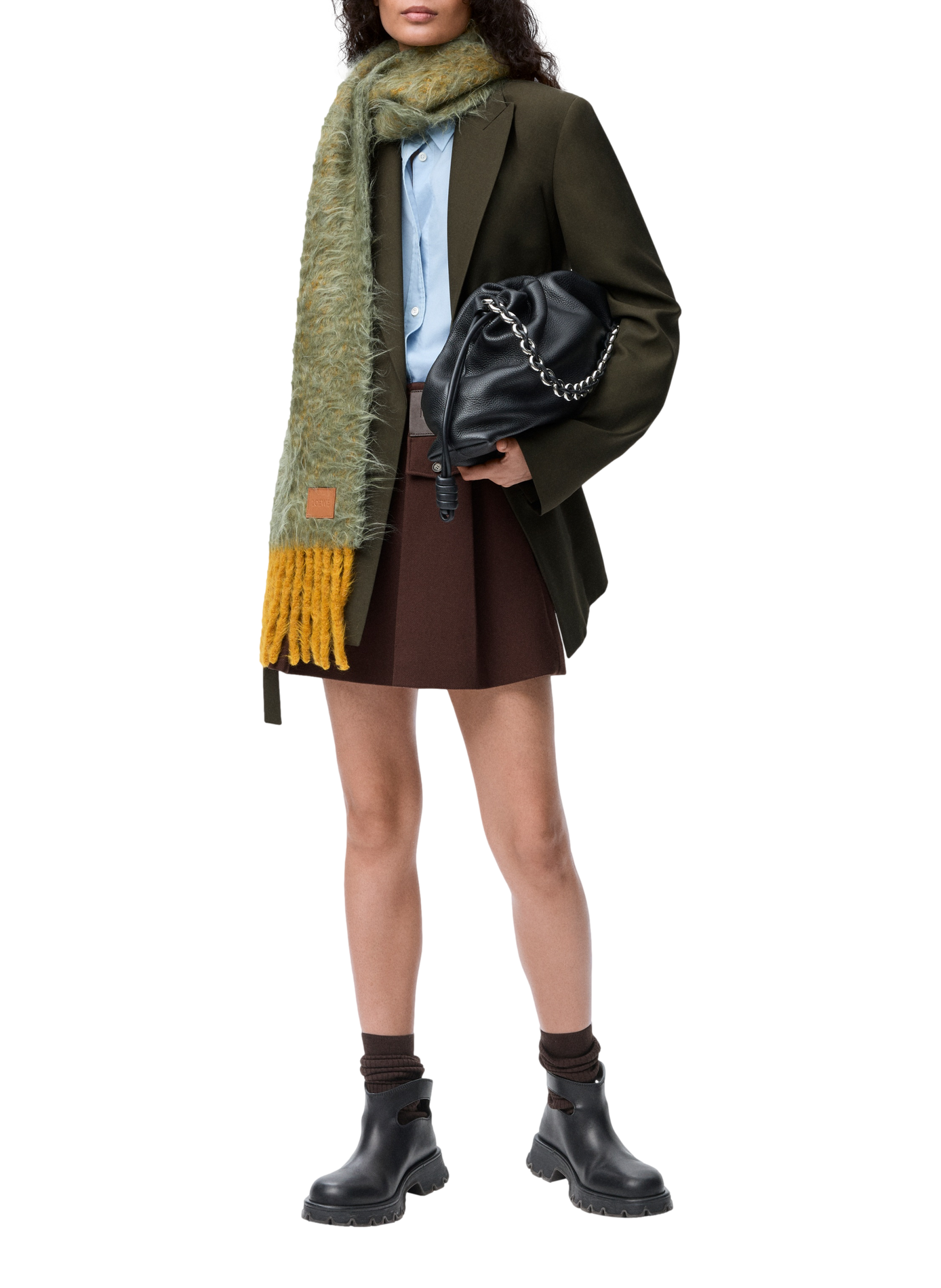 Tailored draped wool blazer LOEWE Green