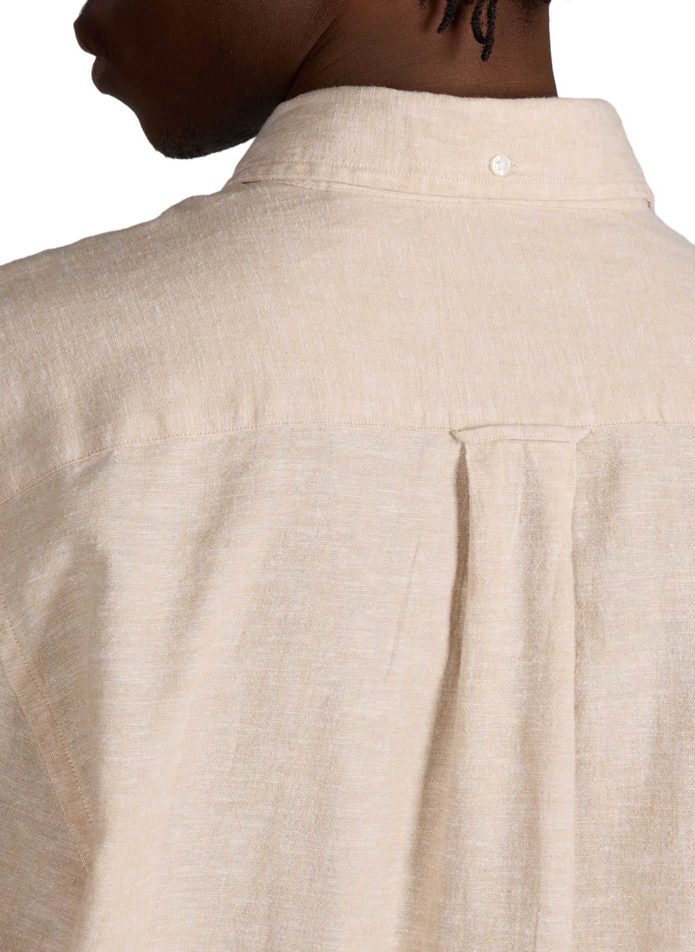 Shirt with American collar in linen and cotton GANT Beige