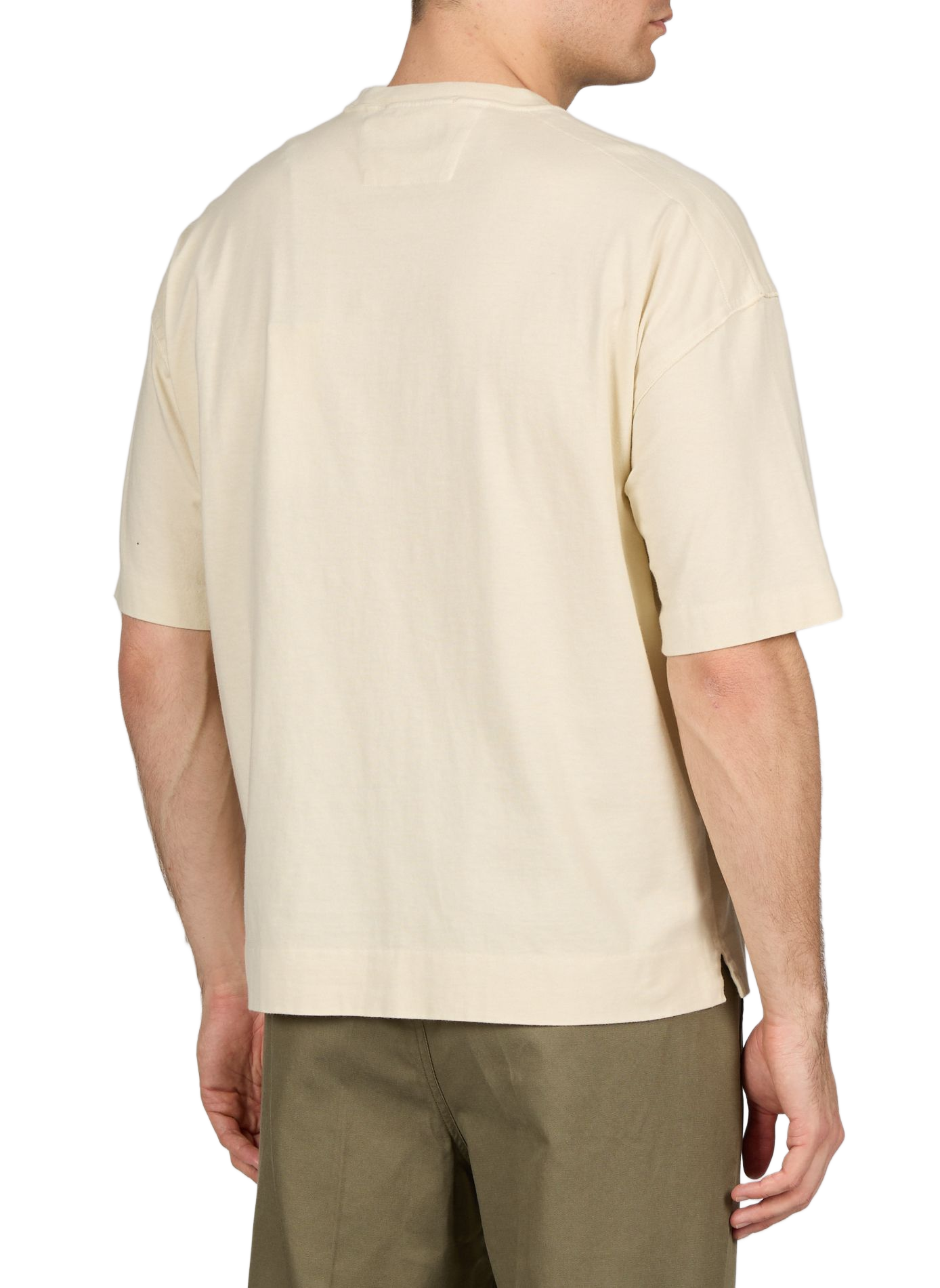 Oversized round neck cotton t-shirt CP COMPANY Beige