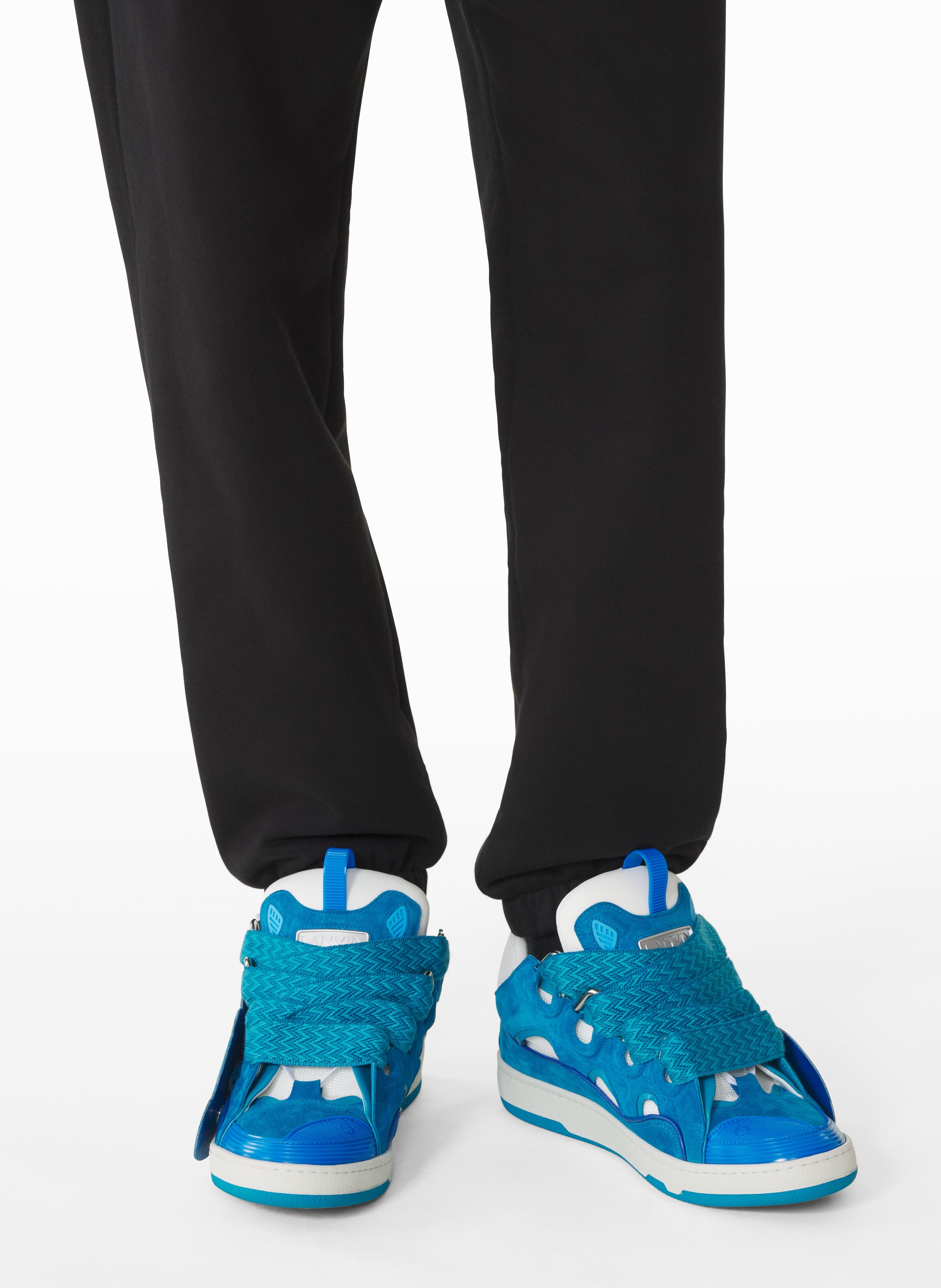Sneakers urban curb en cuir à patch LANVIN Bleu