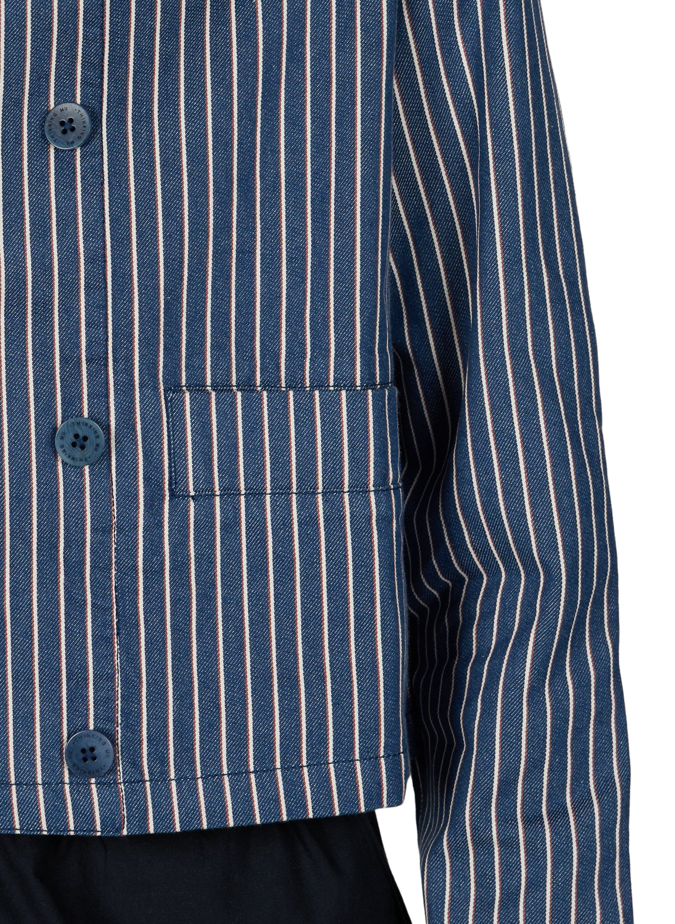 Veste courte rayée Astrid en coton THINKING MU Beige