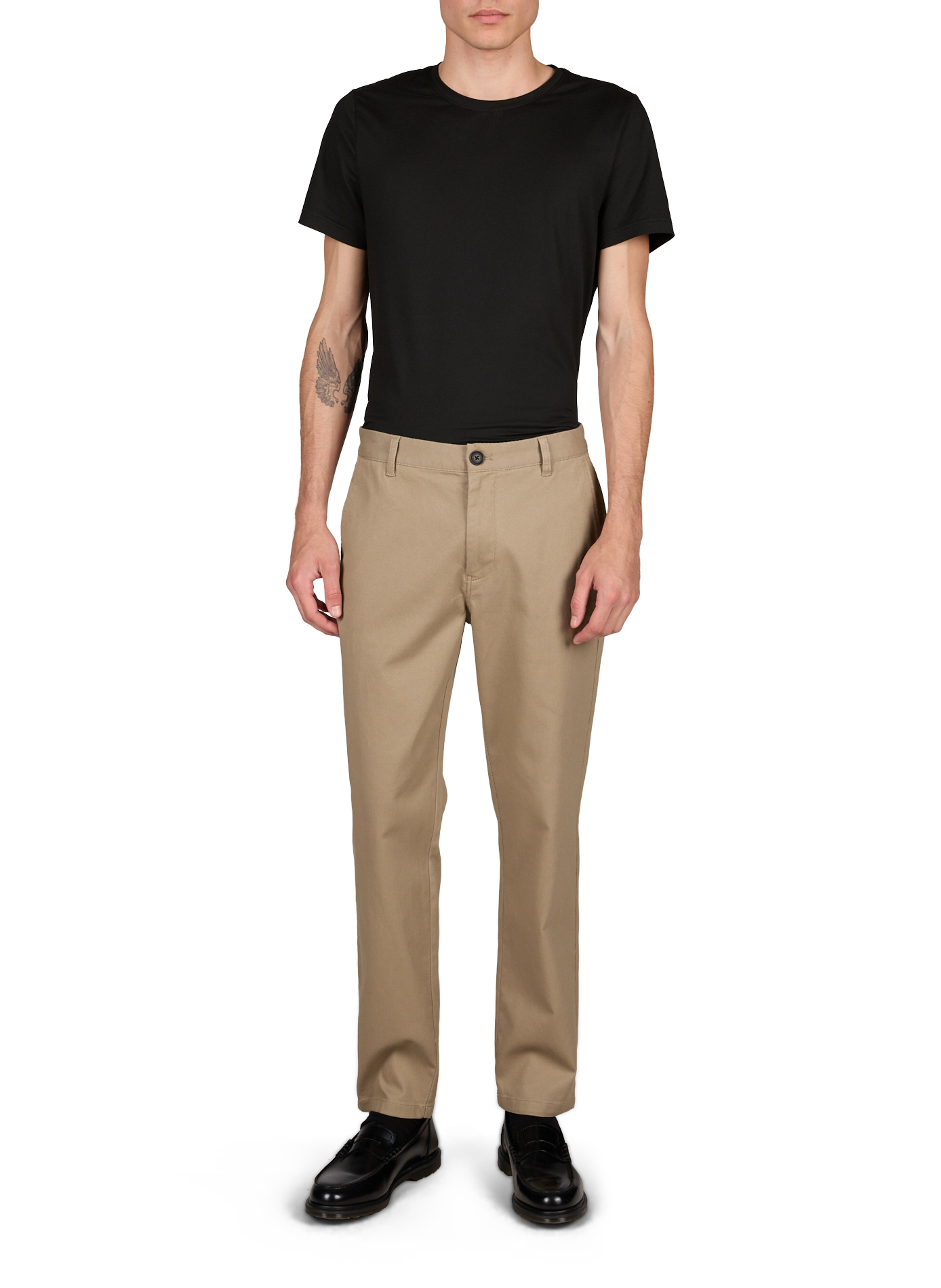 Pantalon regular en coton mélangé ARMANI EXCHANGE Marron