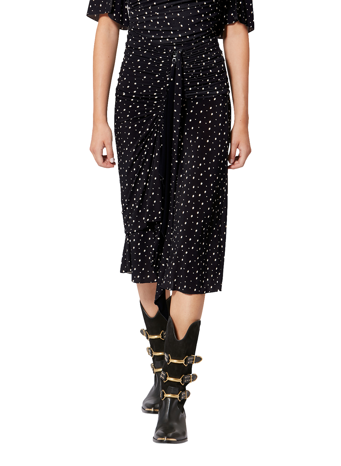Midi printed jersey skirt by Gyelle ISABEL MARANT Black