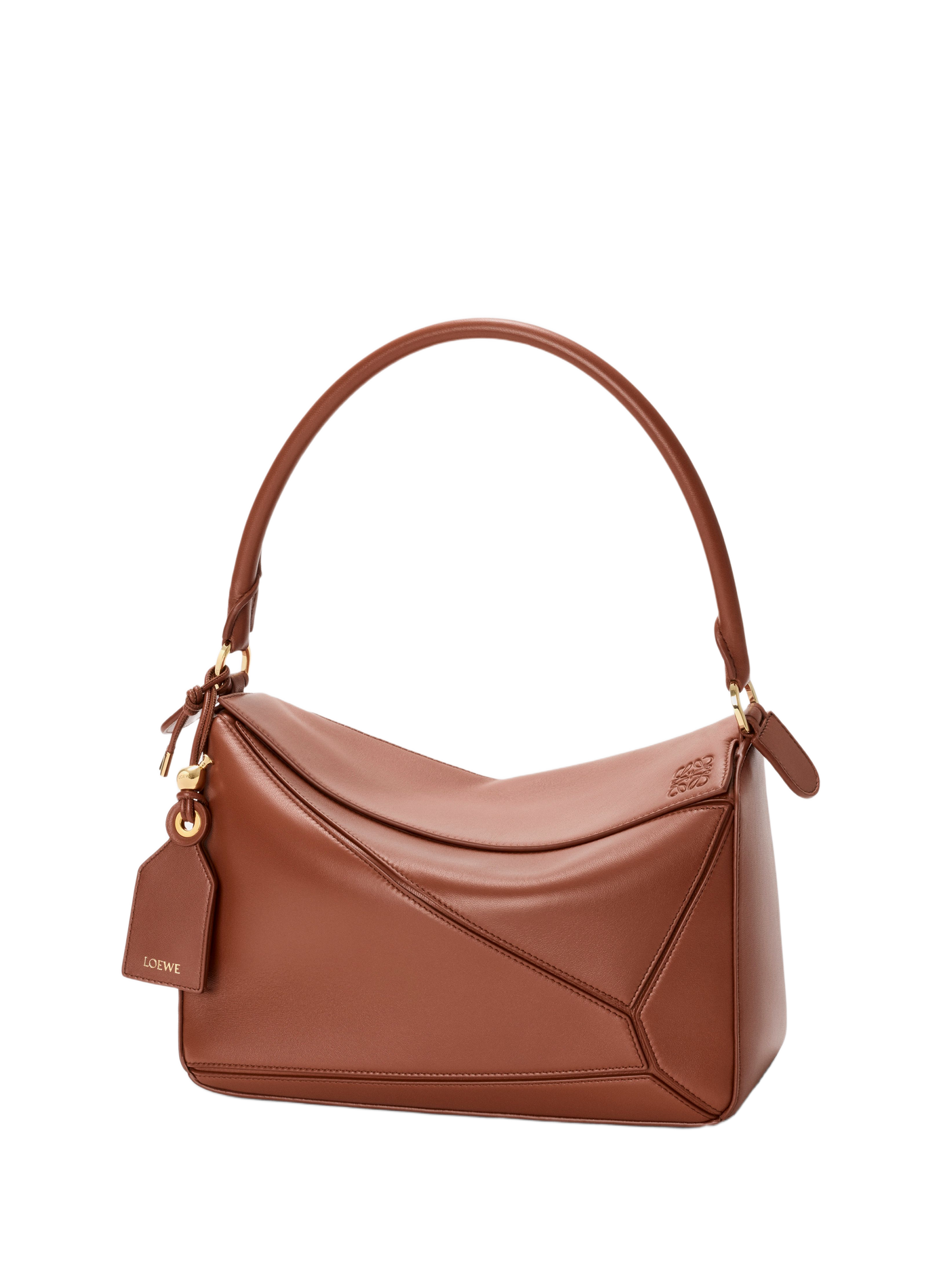 Medium Featherlight Puzzle Bag in Nappa Lambskin Leather LOEWE Brown