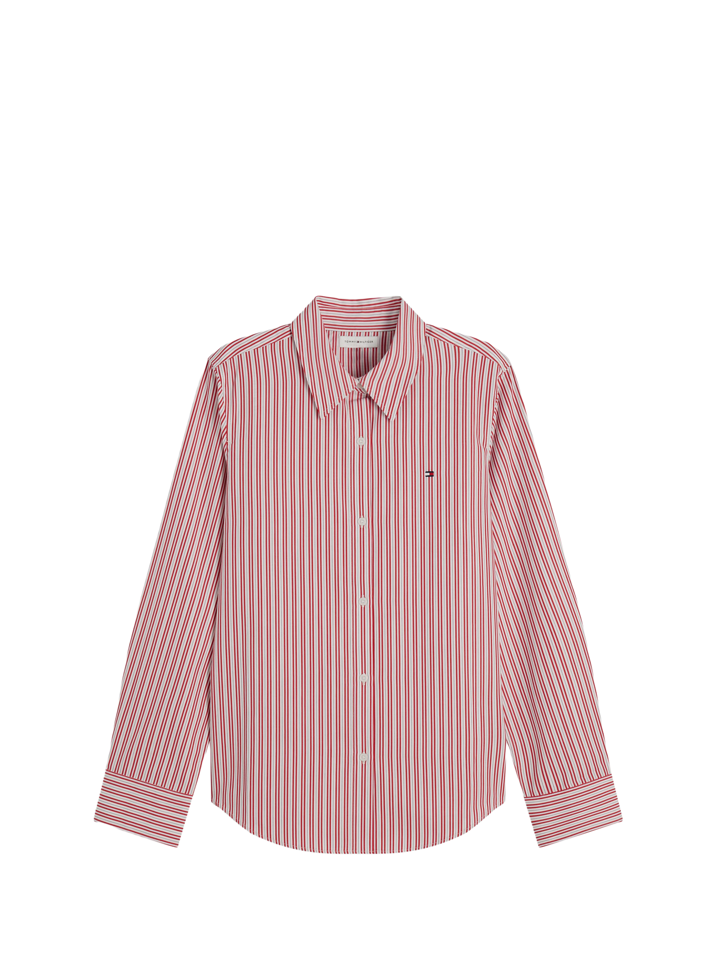 Chemise rayée à logo brodé en coton TOMMY HILFIGER Multicolore