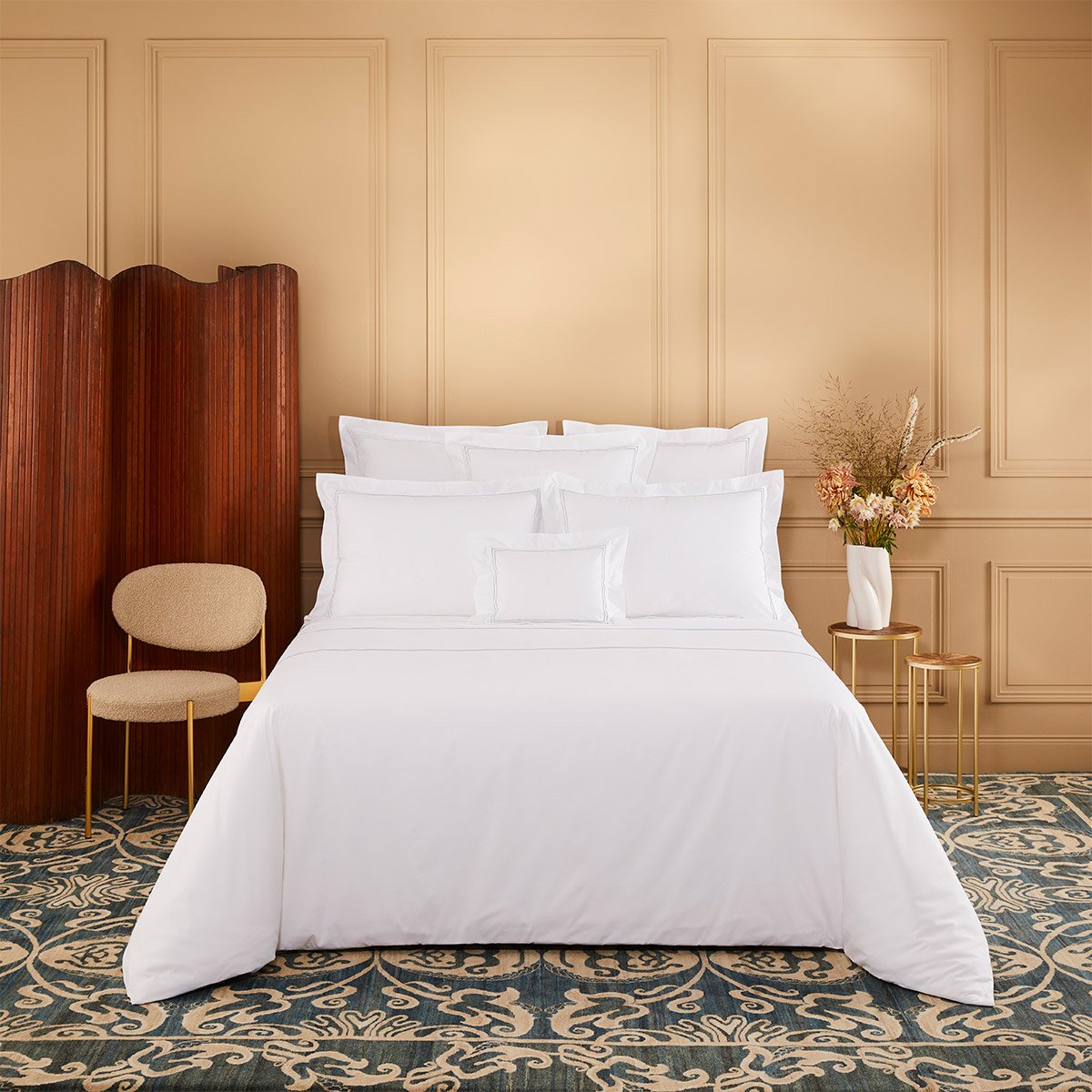 Housse de couette en percale de coton, duo | Blanc YVES DELORME Maison