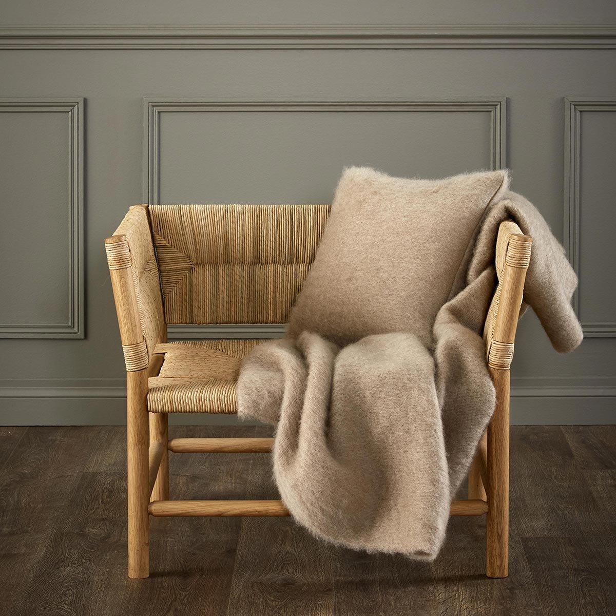 Plaid en mohair, mohair YVES DELORME Marron