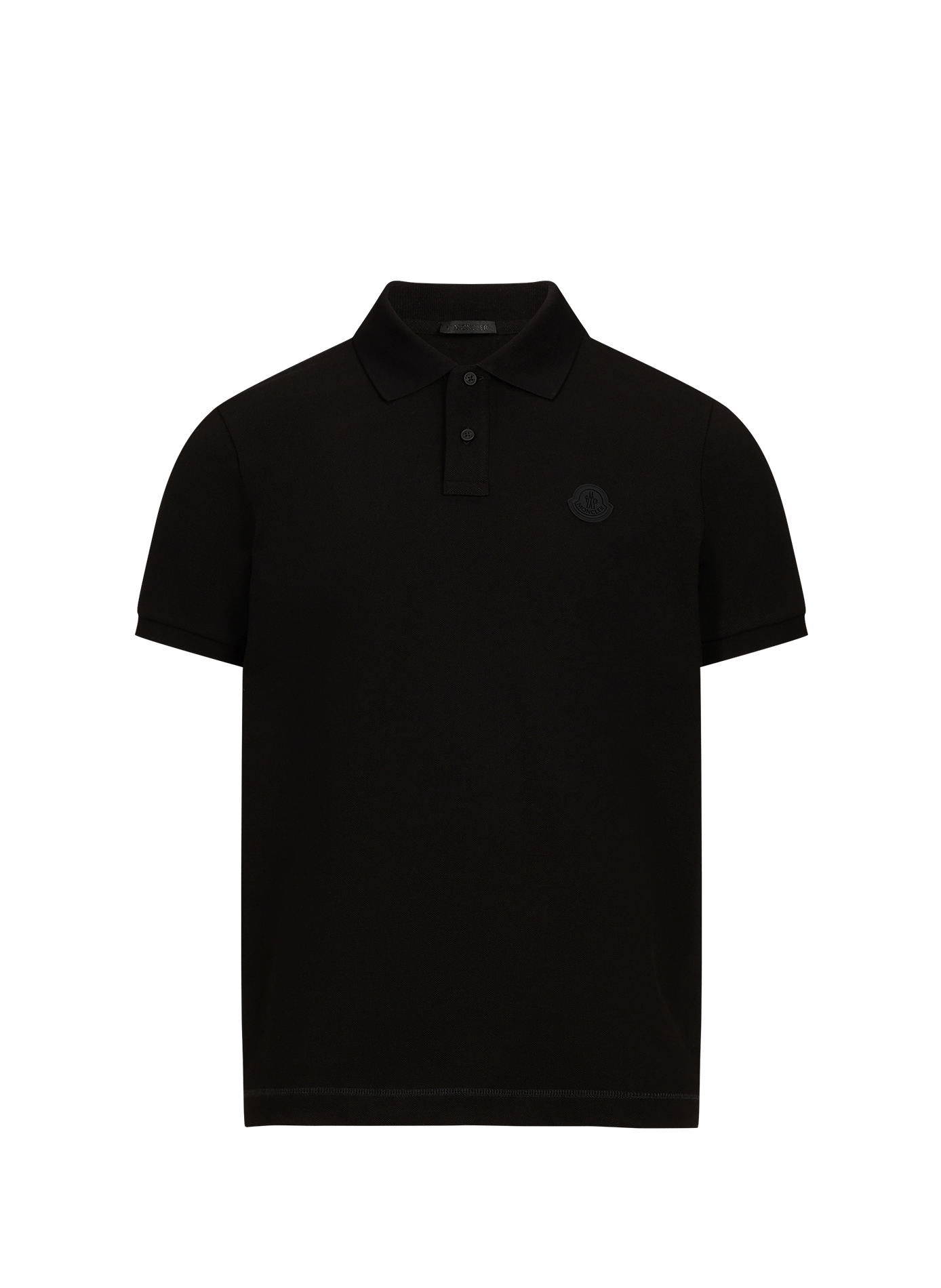 Polo mit Logo aus Pikee-Baumwolle MONCLER Schwarz