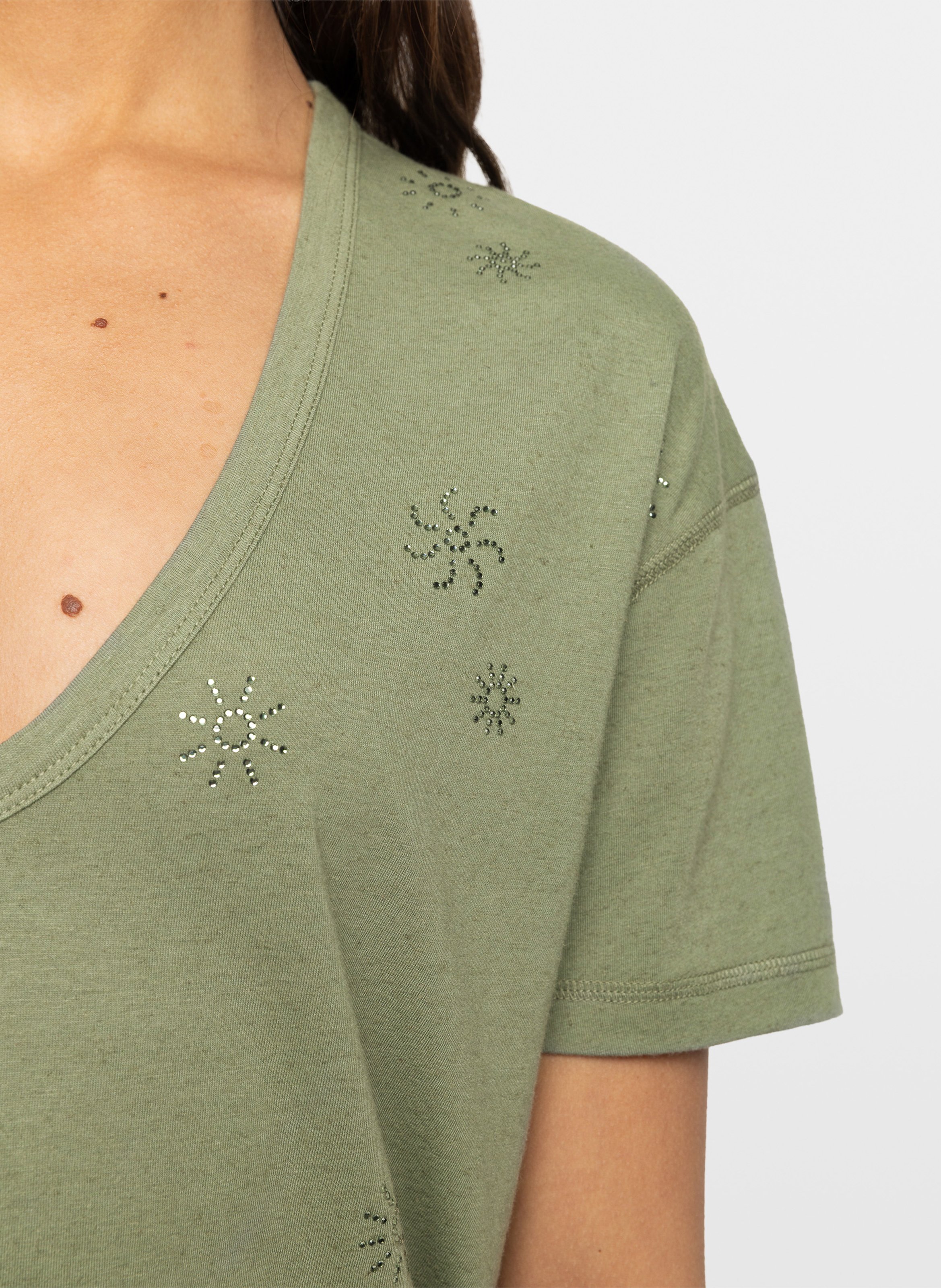 Tee-shirt col v marta ZADIG&VOLTAIRE Vert