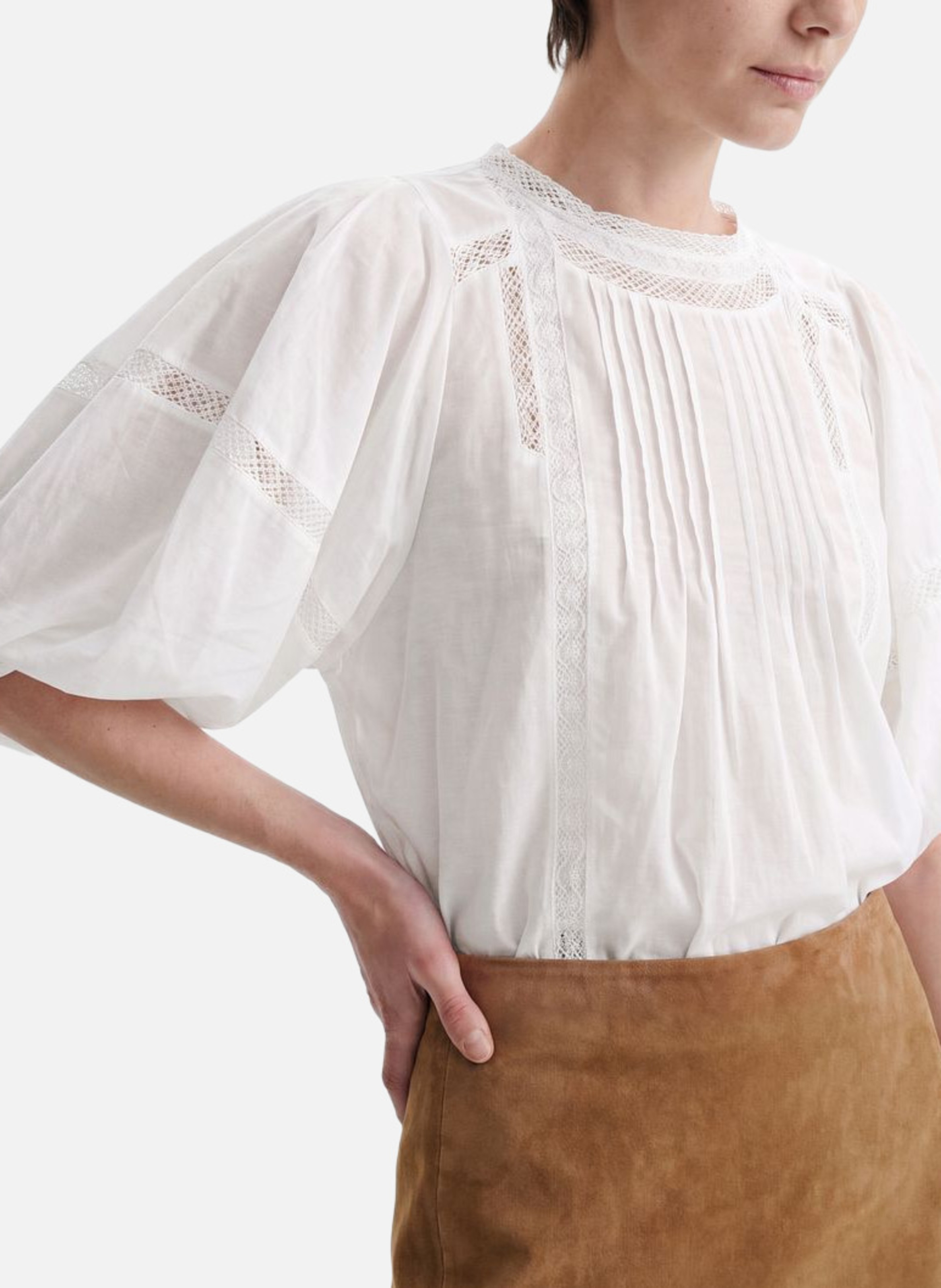 Jupe courte en daim tolmia VANESSA BRUNO Marron