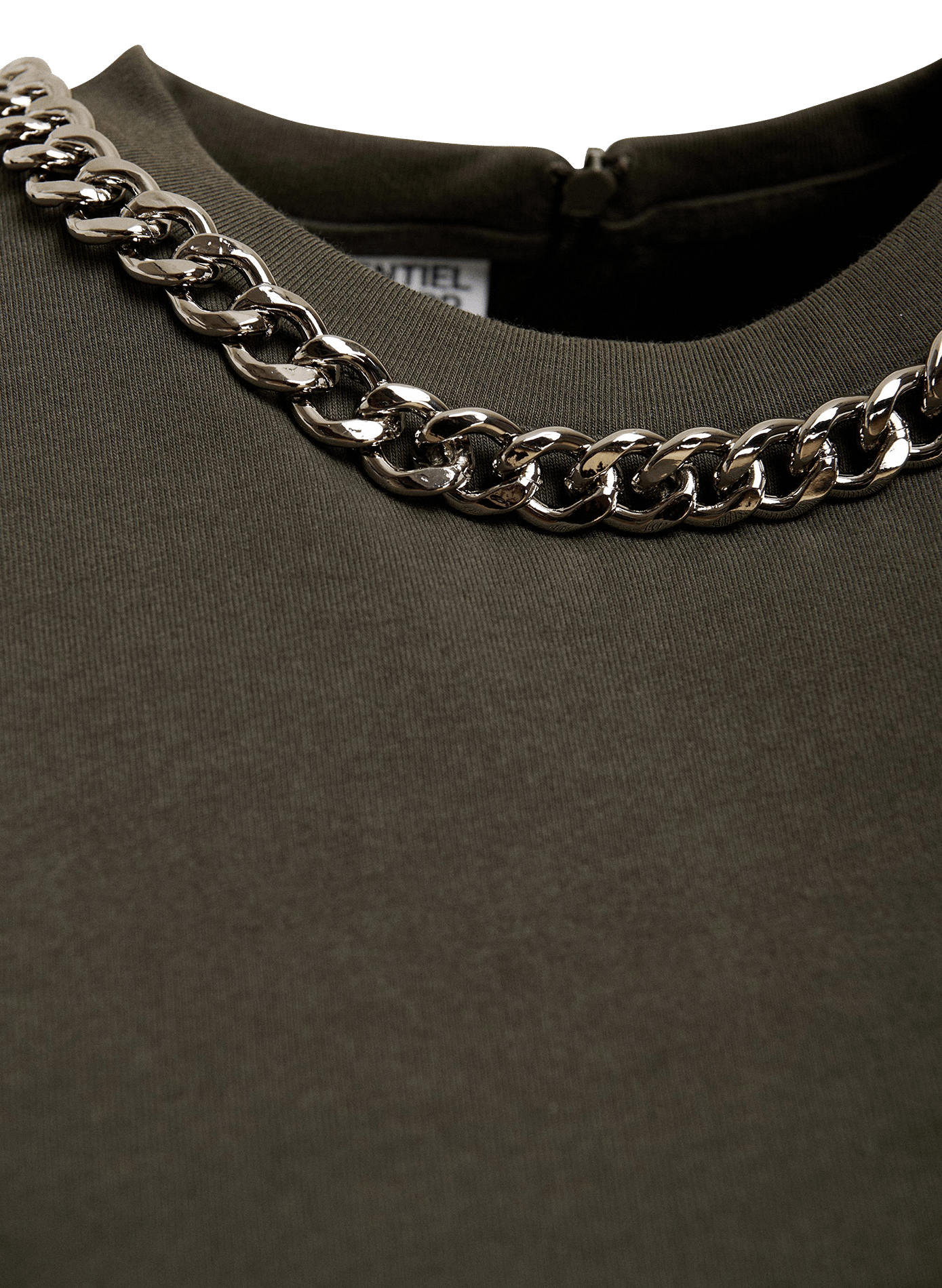 T-shirt ample avec collier en chaîne en coton bio klaim ESSENTIEL ANTWERP Vert