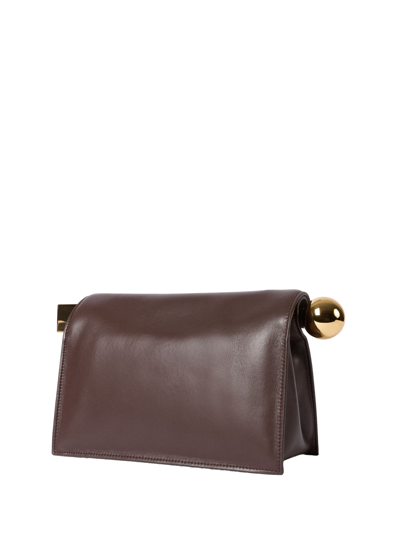 La pochette Rond Carré en cuir d'agneau JACQUEMUS Brown