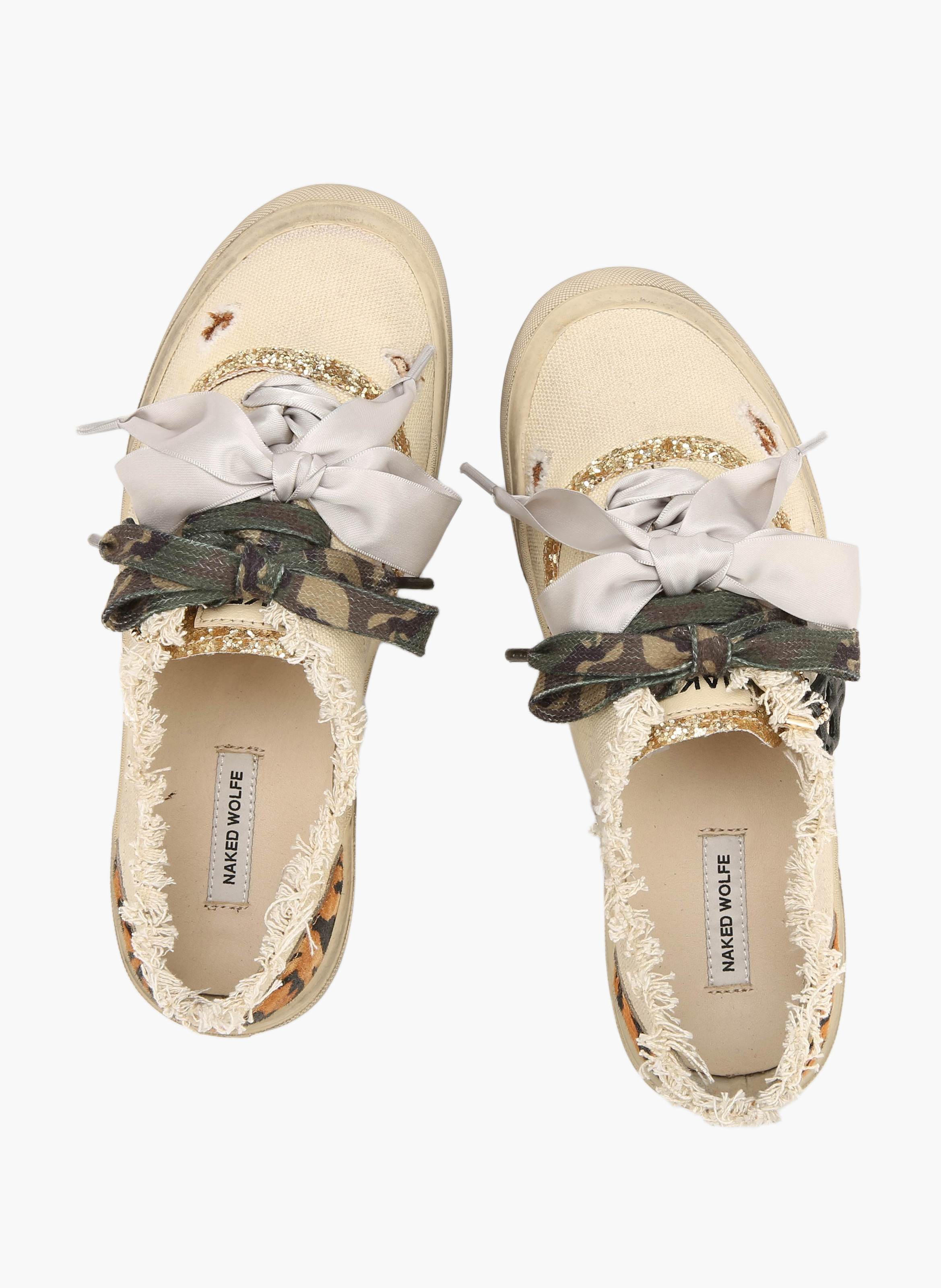 Mission-sneakers van canvas NAKED WOLFE Beige