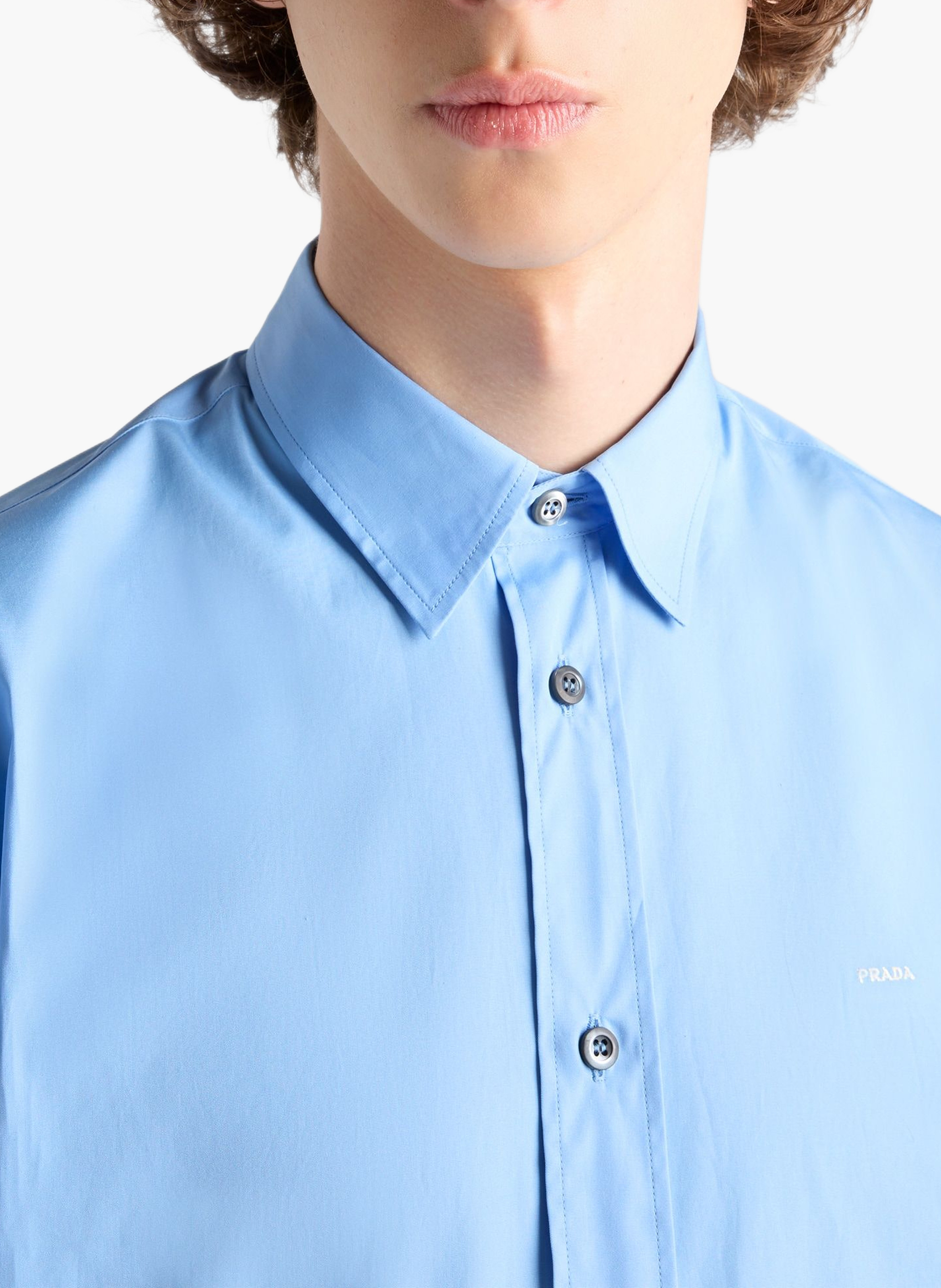 Chemise en coton PRADA Bleu