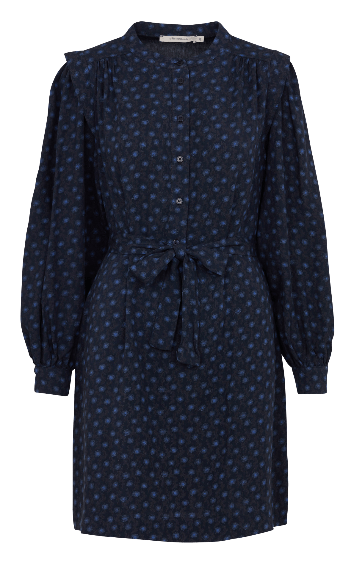 Korte rechte jurk met print LA FEE MARABOUTEE Blauw