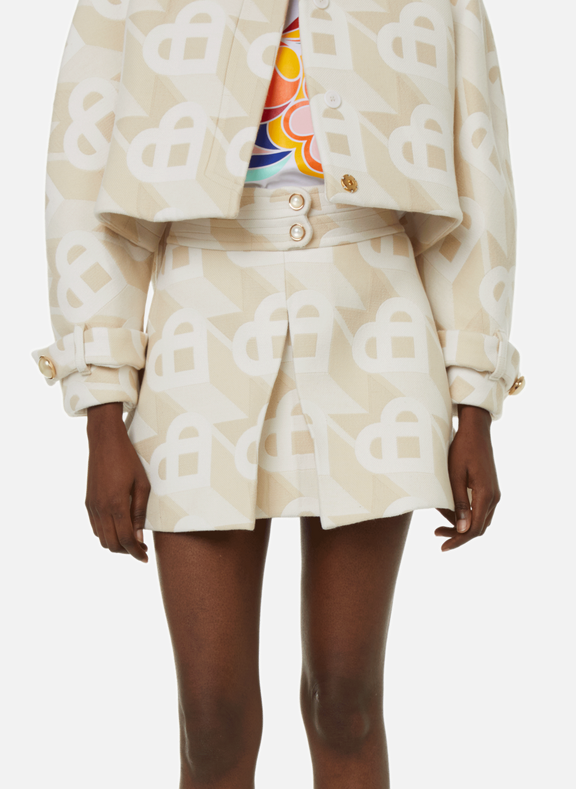 White jacquard cotton coat and skirt ensemble Louis Vuitton by