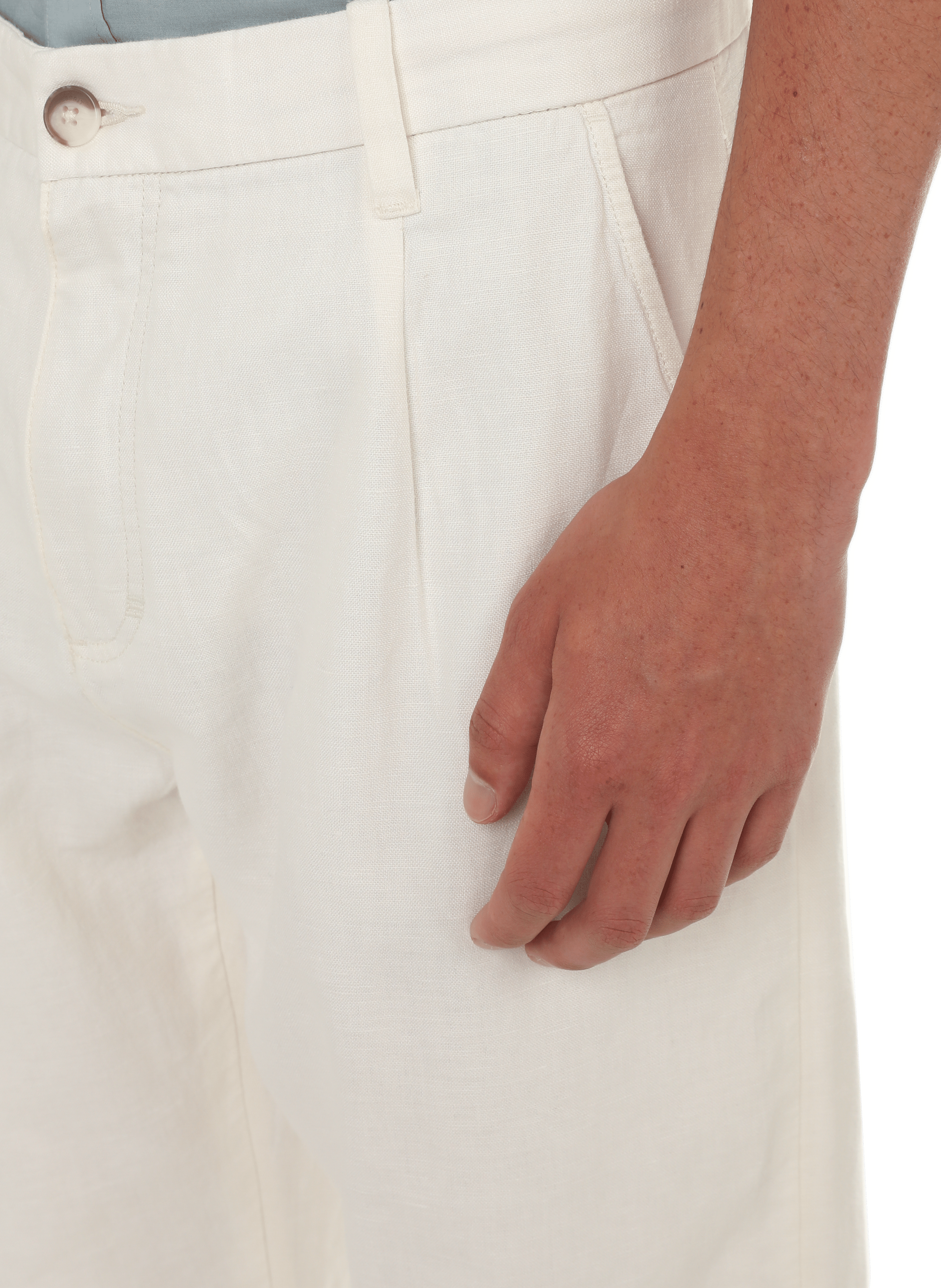 Pantalon en lin et coton  ESPRIT Beige