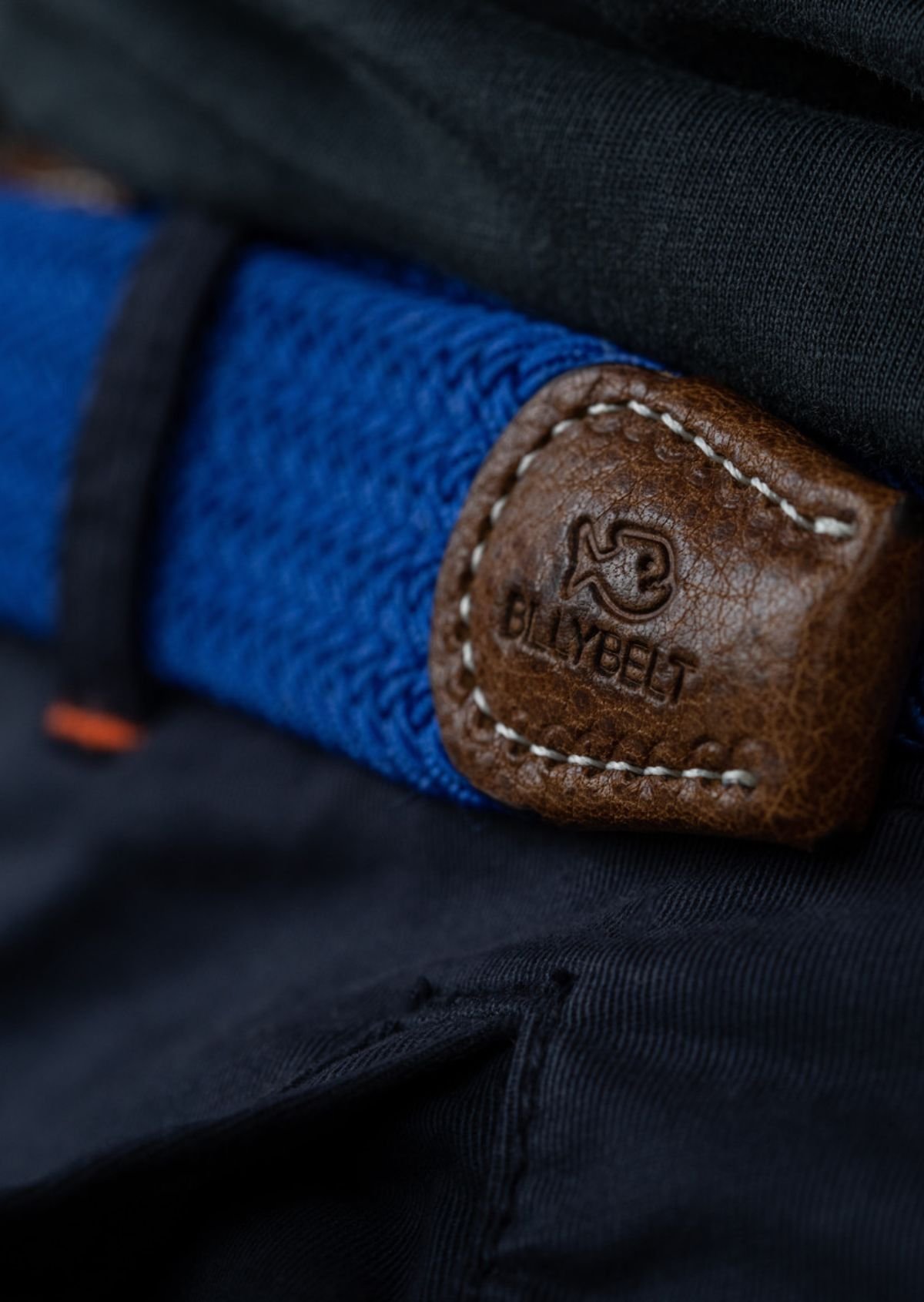 Ceinture tressée élastique unie BILLYBELT Bleu