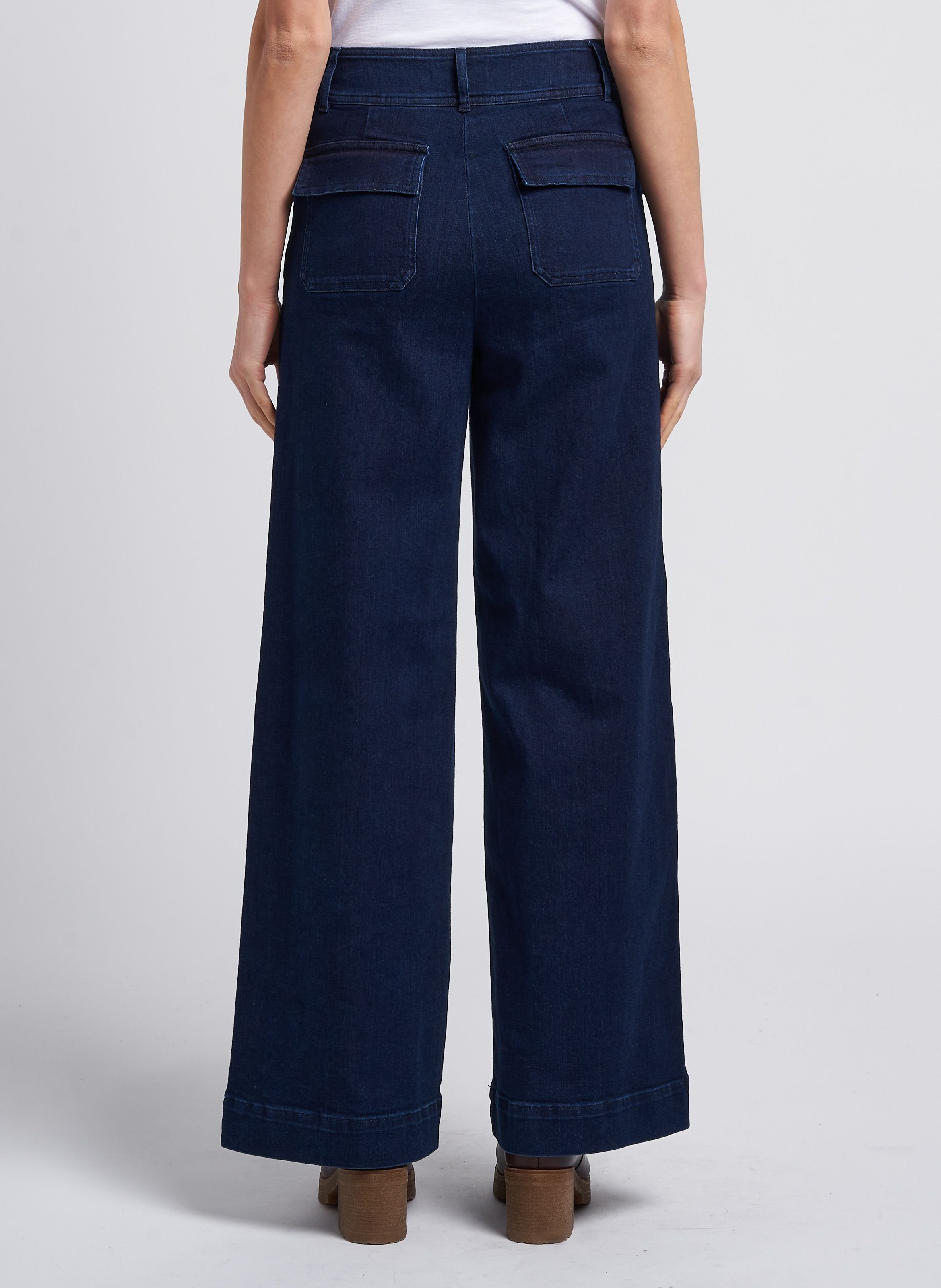 Pantalon flare en denim léger manhattan SESSUN Bleu