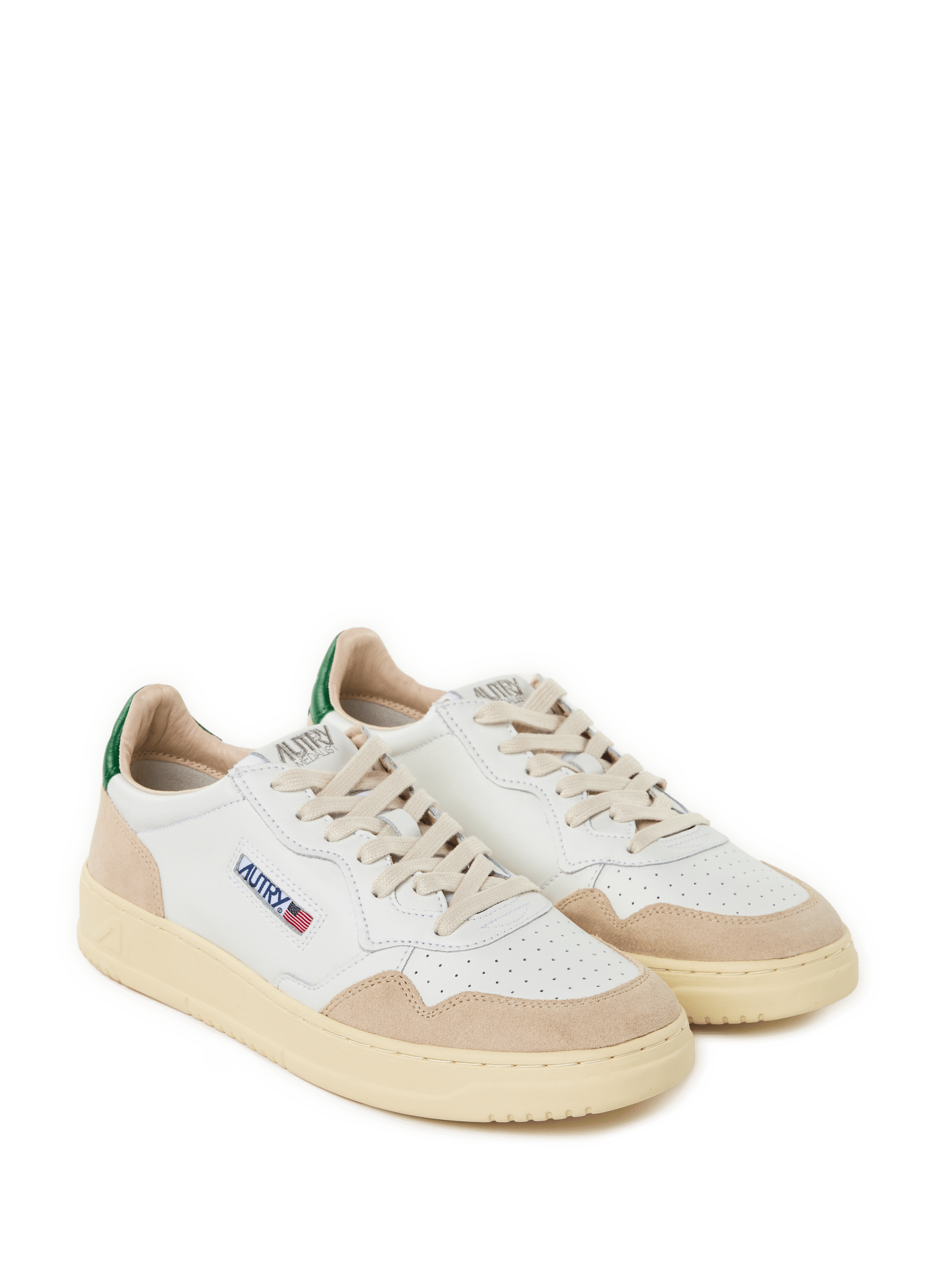 Baskets bi-matière en cuir mélangé | Blanc AUTRY Homme