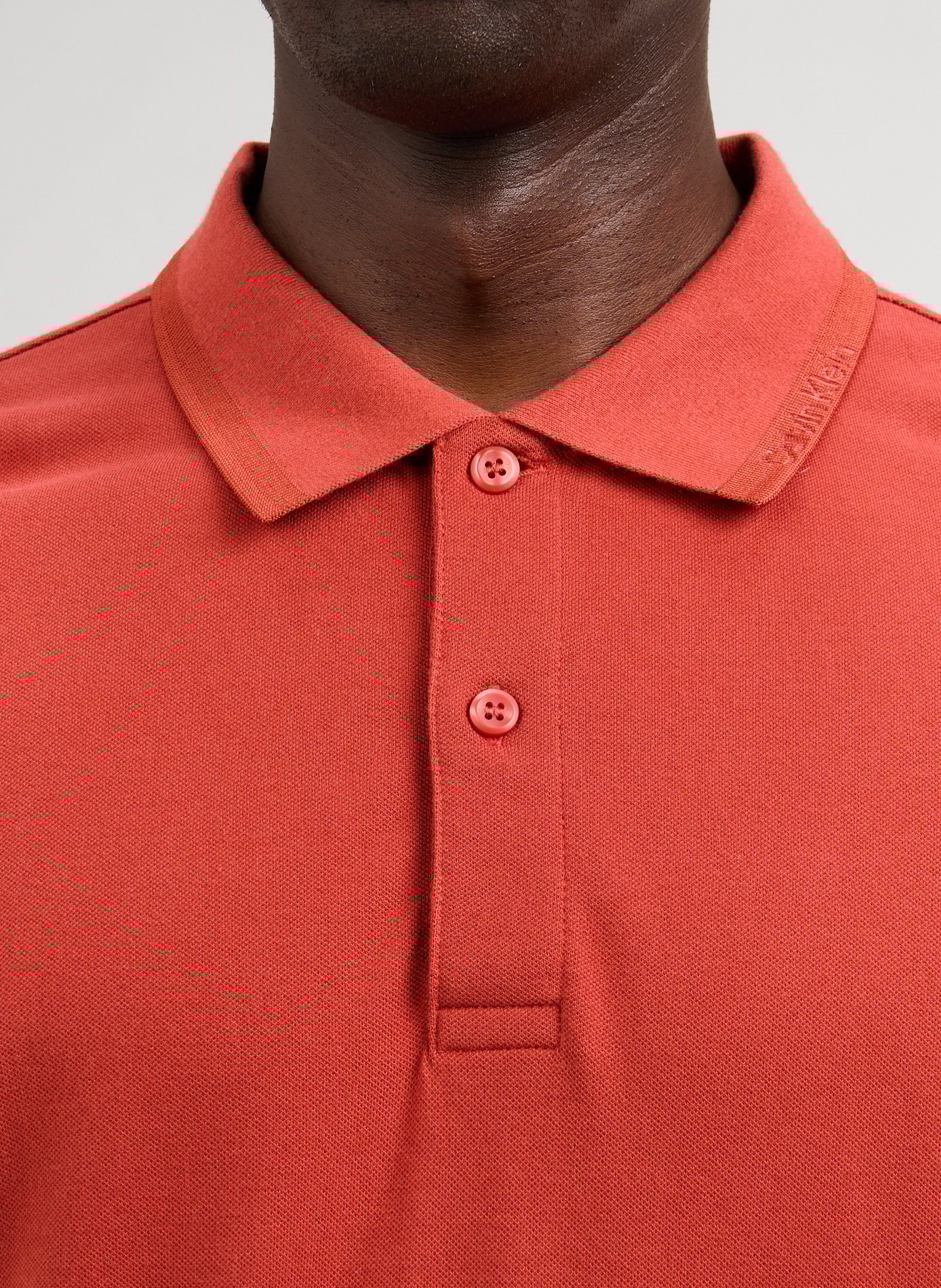 Polo droit en coton mélangé CALVIN KLEIN Rouge