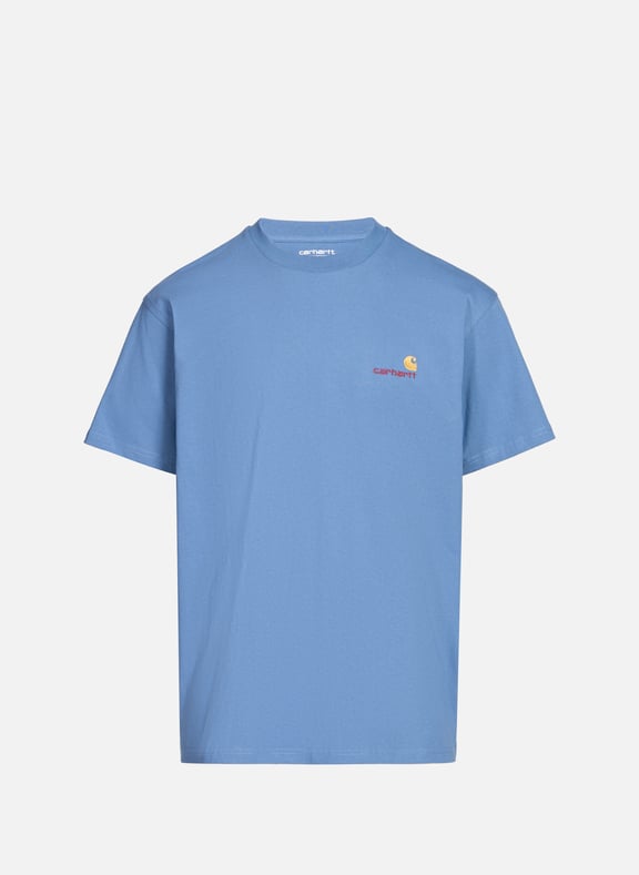T-shirt American Script en coton organique Bleu by CARHARTT WIP CARHARTT WIP T-shirt American Script en coton organique Bleu