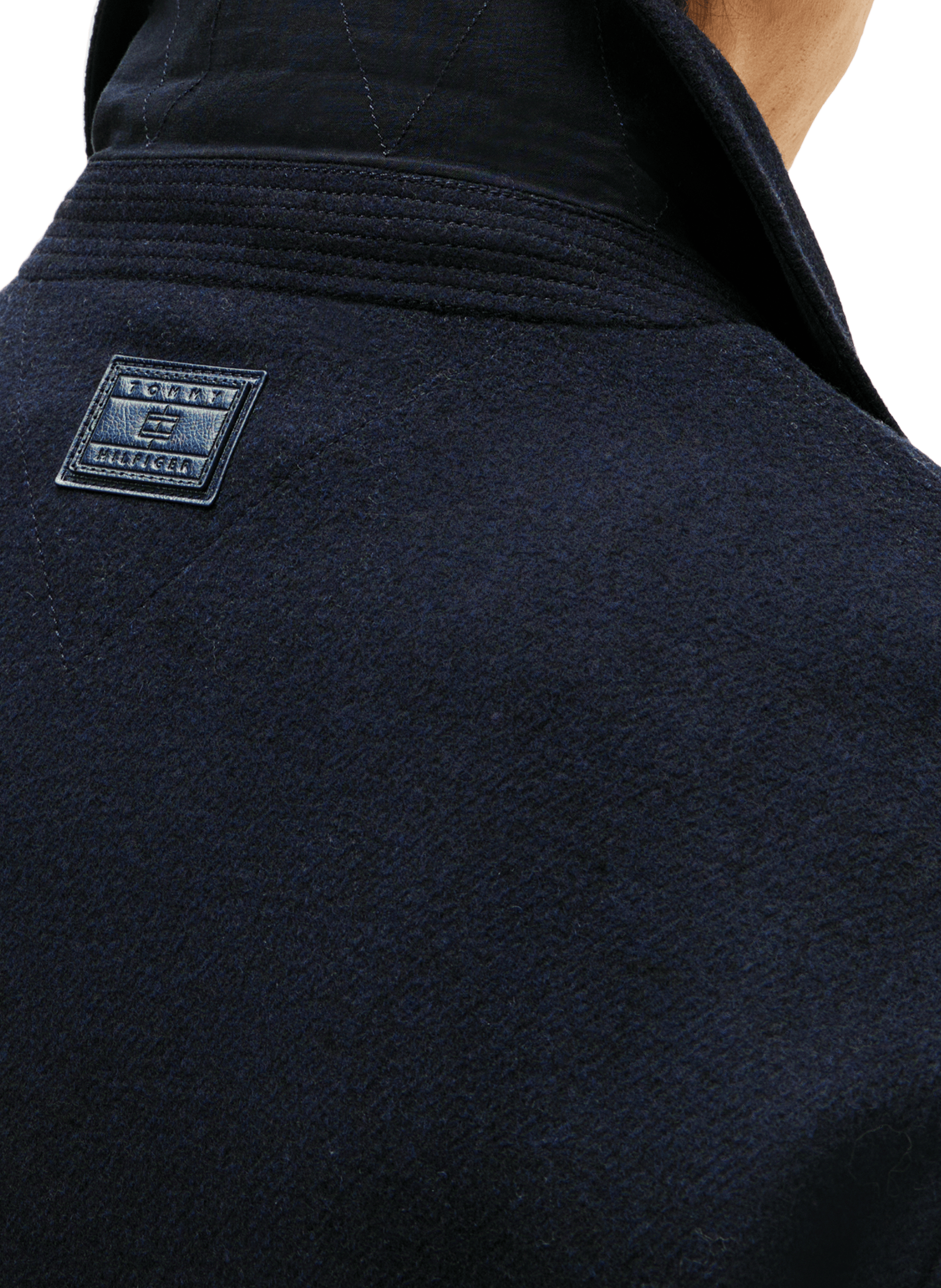 Jacket with classic collar in mixed wool TOMMY HILFIGER Blue