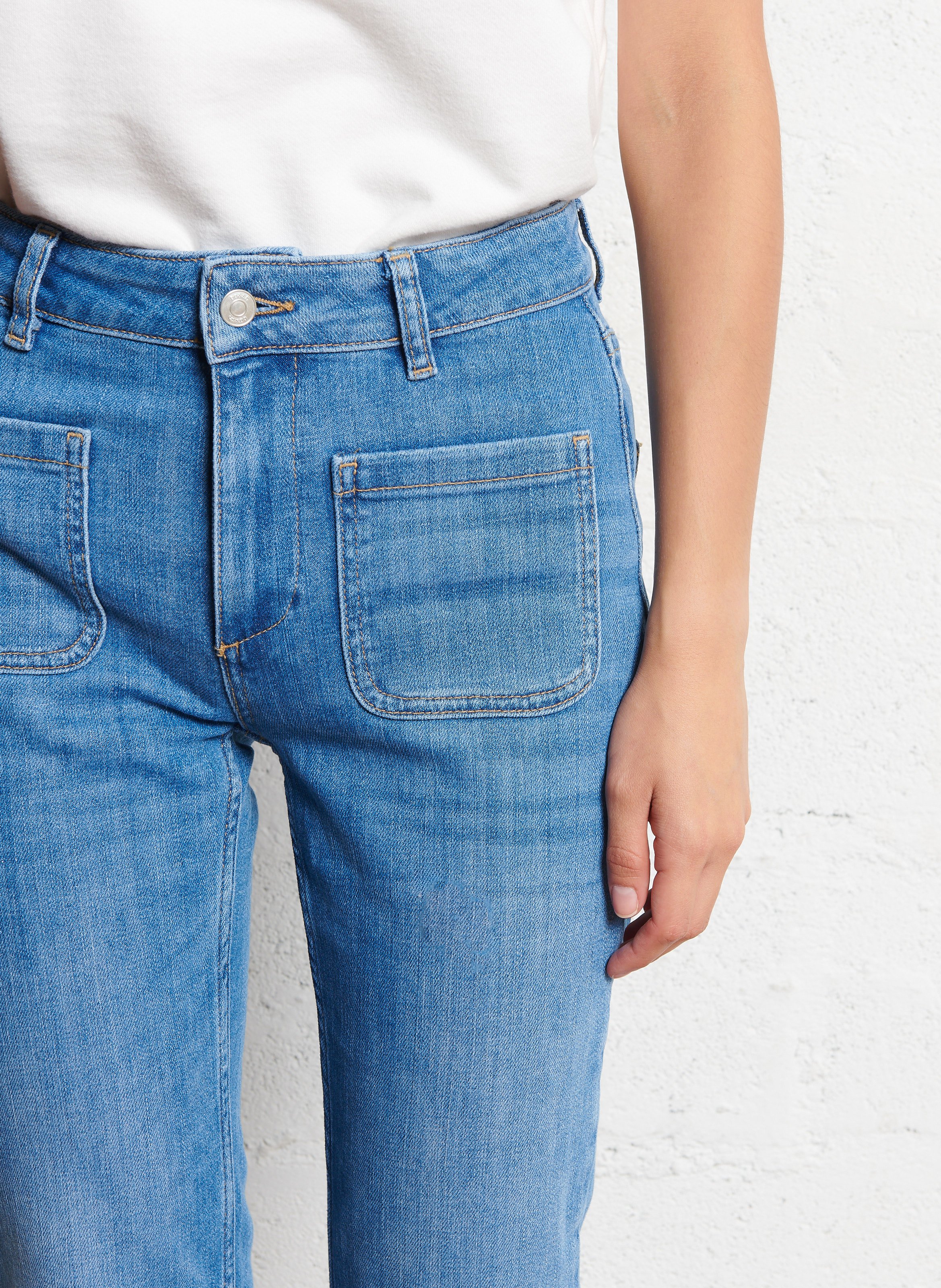 Jean flare en coton mélangé ross BA&SH Bleu