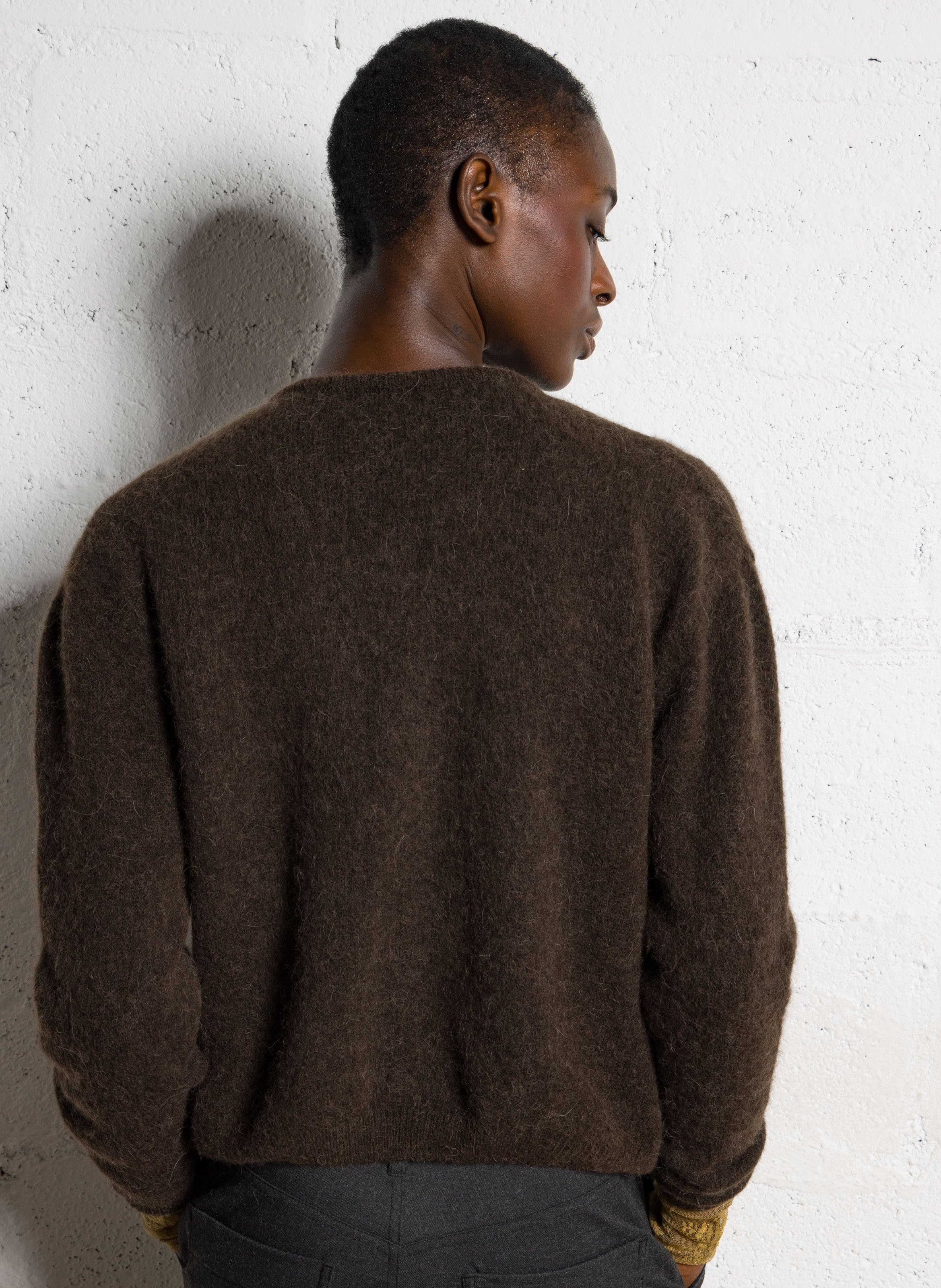 Gilet ample col rond en laine mélangée vitow AMERICAN VINTAGE Marron