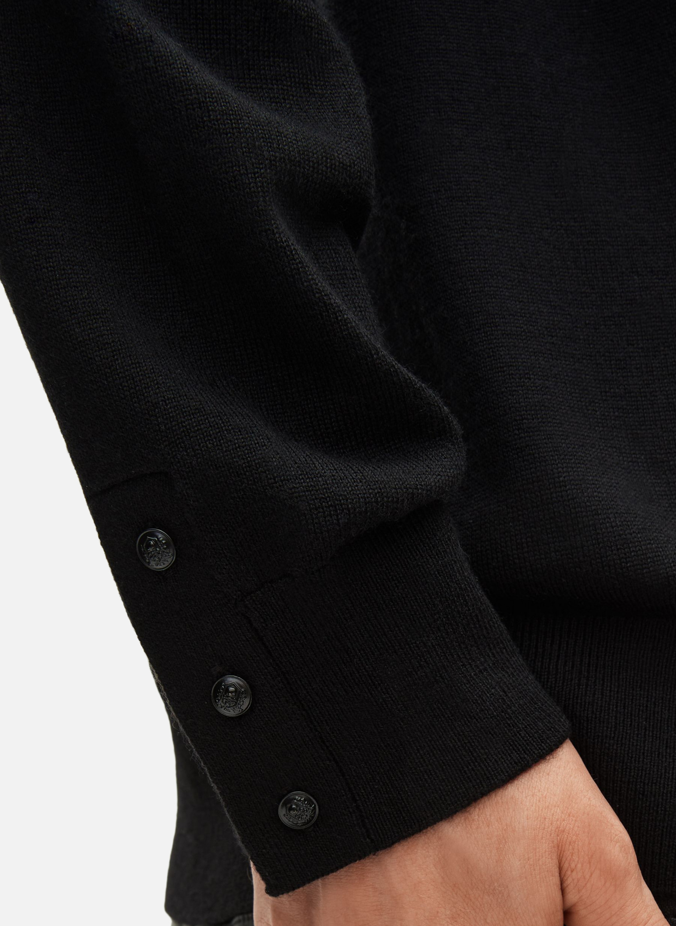 Pull col rond en laine mérinos THE KOOPLES Noir