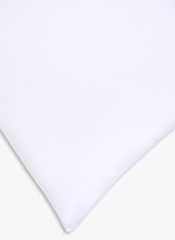 Taie d'oreiller en gaze de coton biologique | Blanc by AU PRINTEMPS PARIS Taie d'oreiller en gaze de coton biologique Blanc