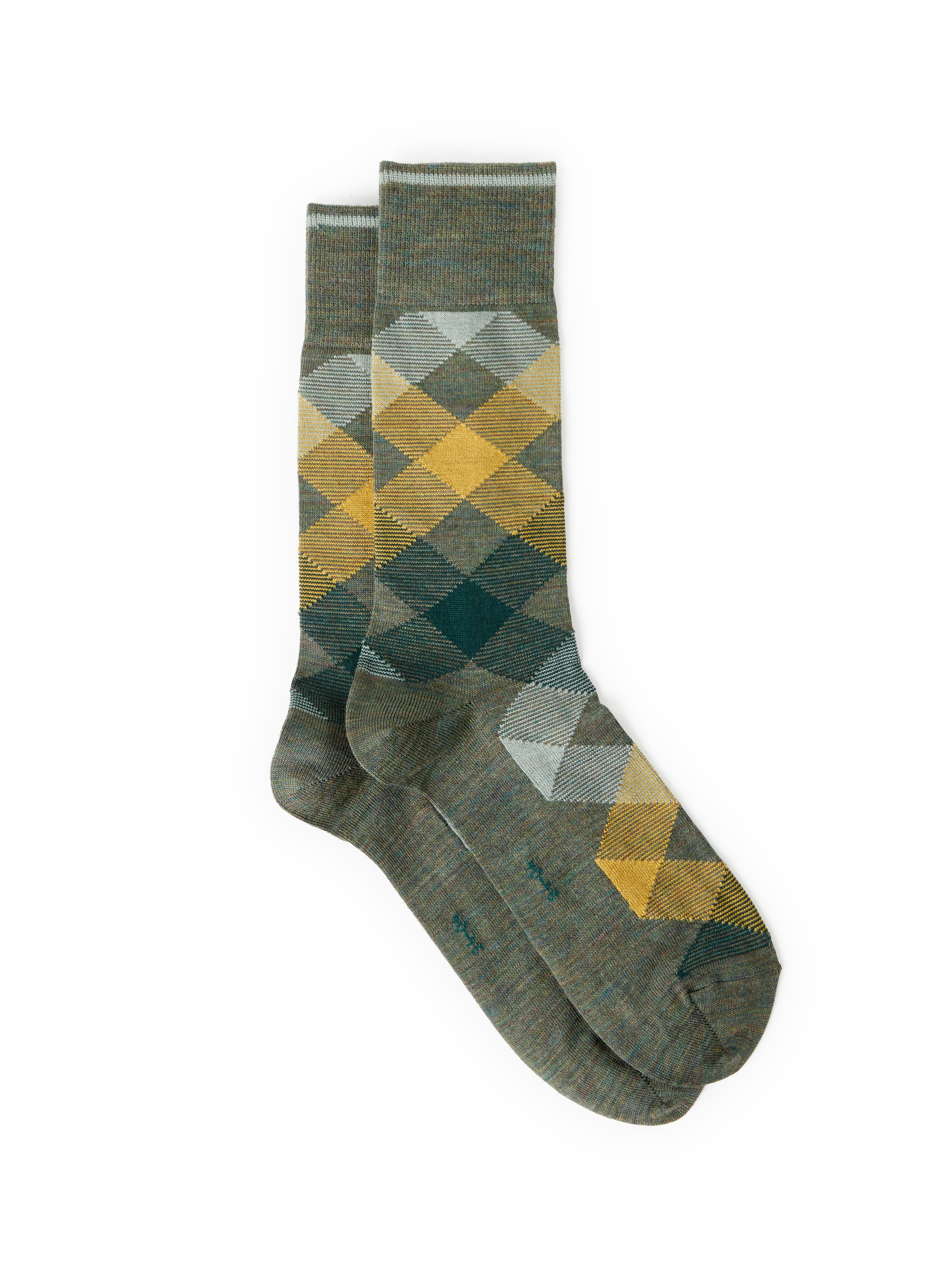 BURLINGTON Chaussettes mi-hautes en laine vierge mélangée Vert