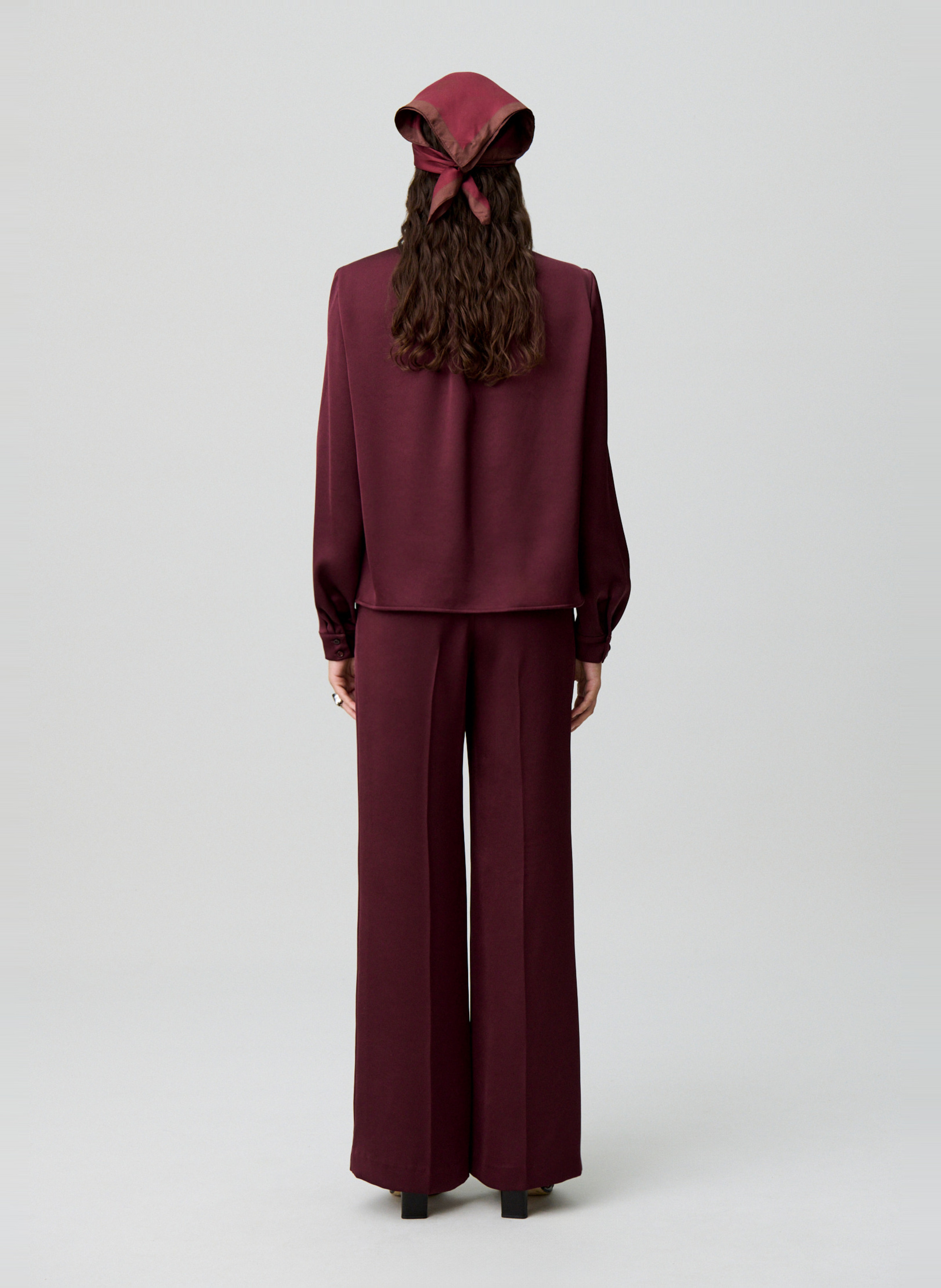 Blouse col lavallière en satin bemybaby CLAUDIE PIERLOT Rouge