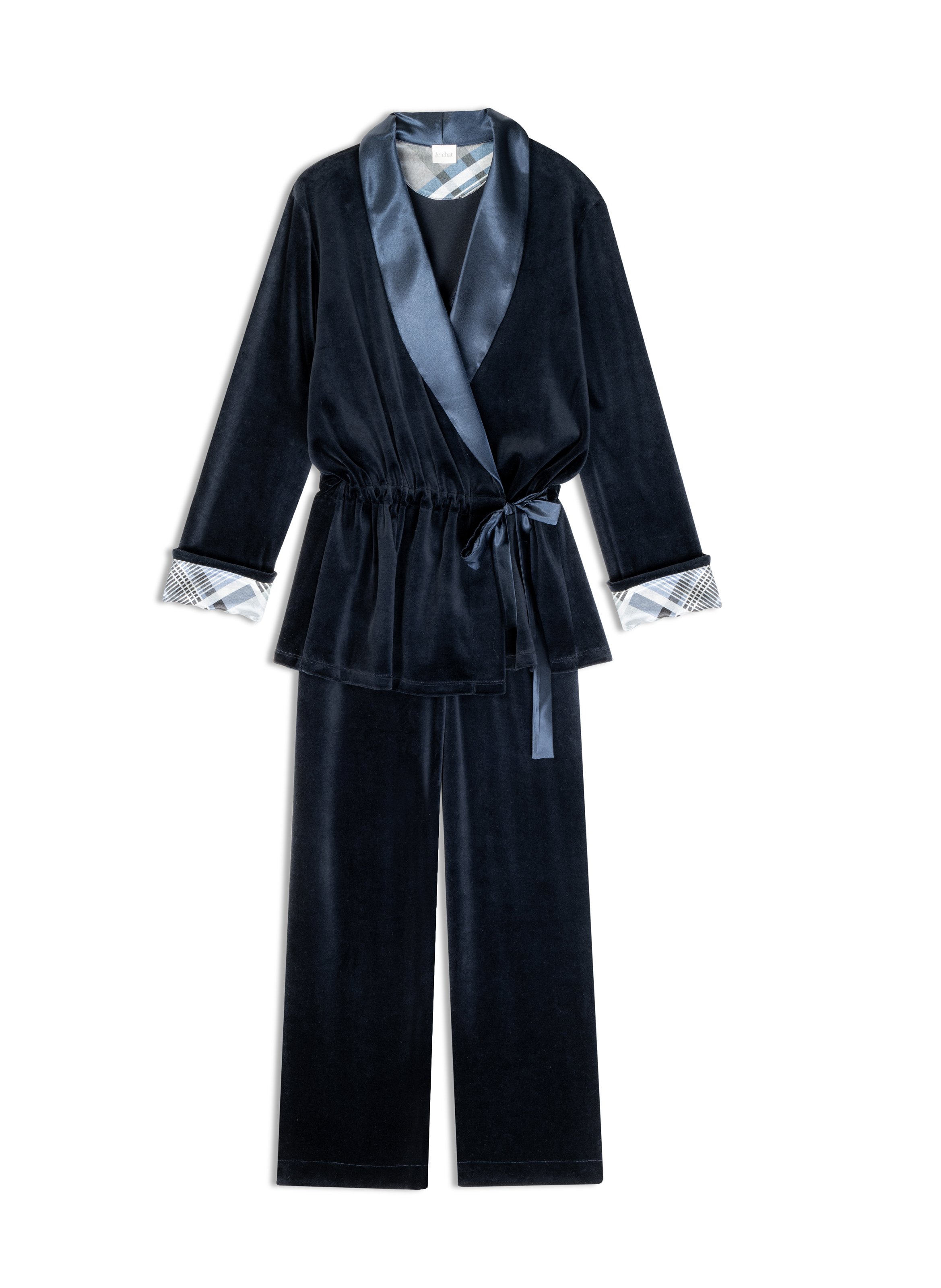 Ensemble homewear en velours bradley 126 LE CHAT Bleu